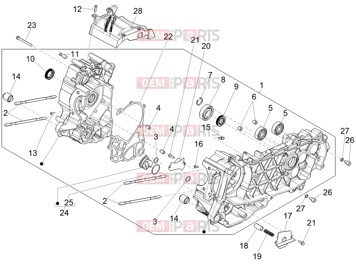 PIAGGIO Medley 200 (EU) Engine » CRANKCASE