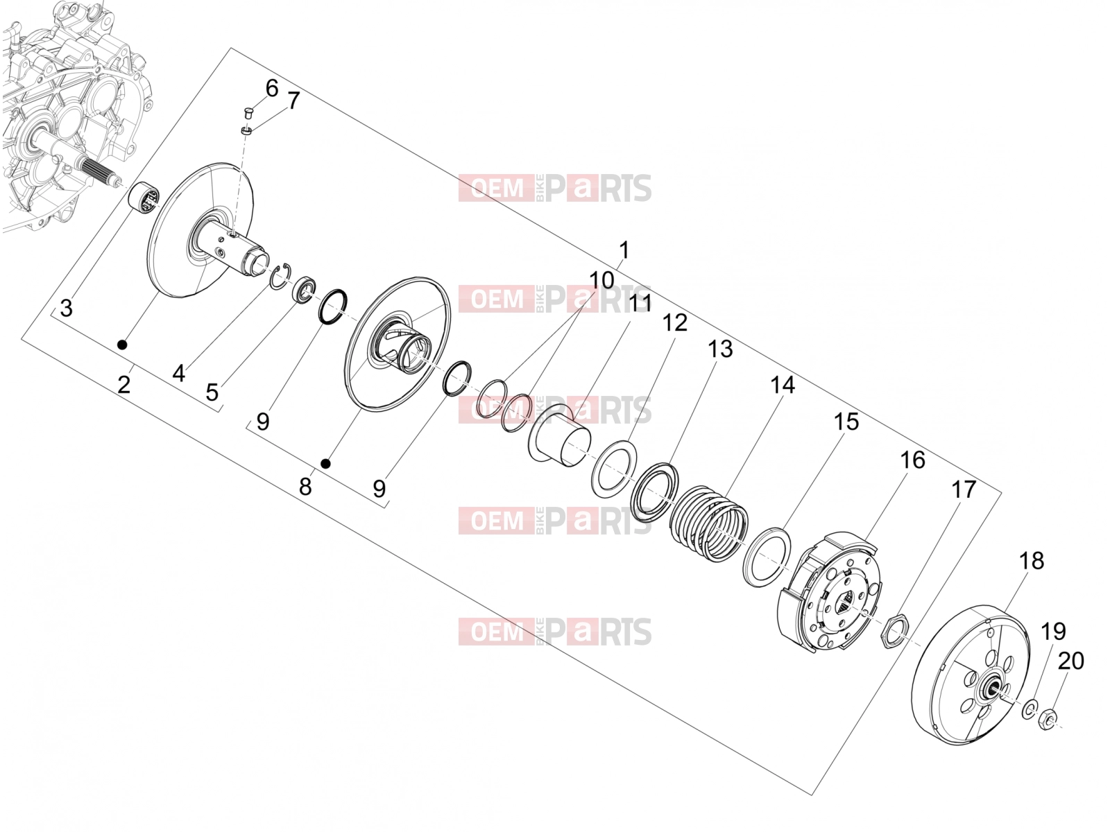 PIAGGIO Medley 200 (EU) Engine » Driven pulley