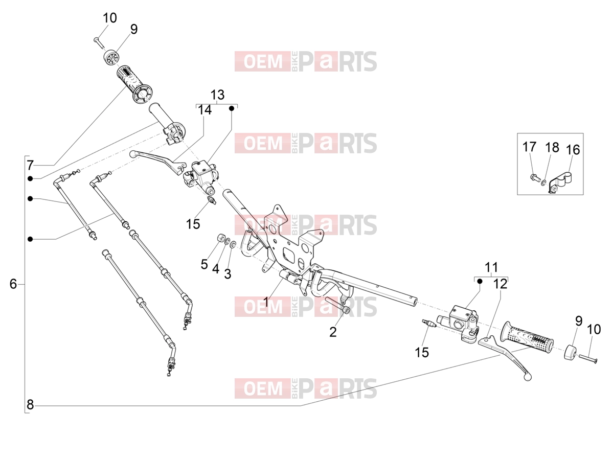 PIAGGIO Medley 200 (EU) Handlebars/Steering » Handlebars - Master cil.