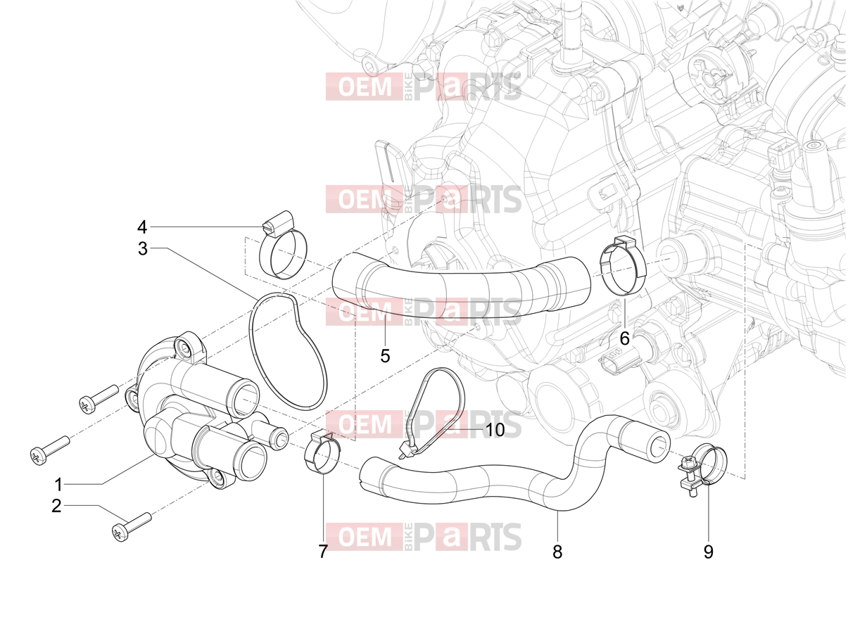 PIAGGIO MP3 310 Sport E5+ (EU) Engine » Cooler pump