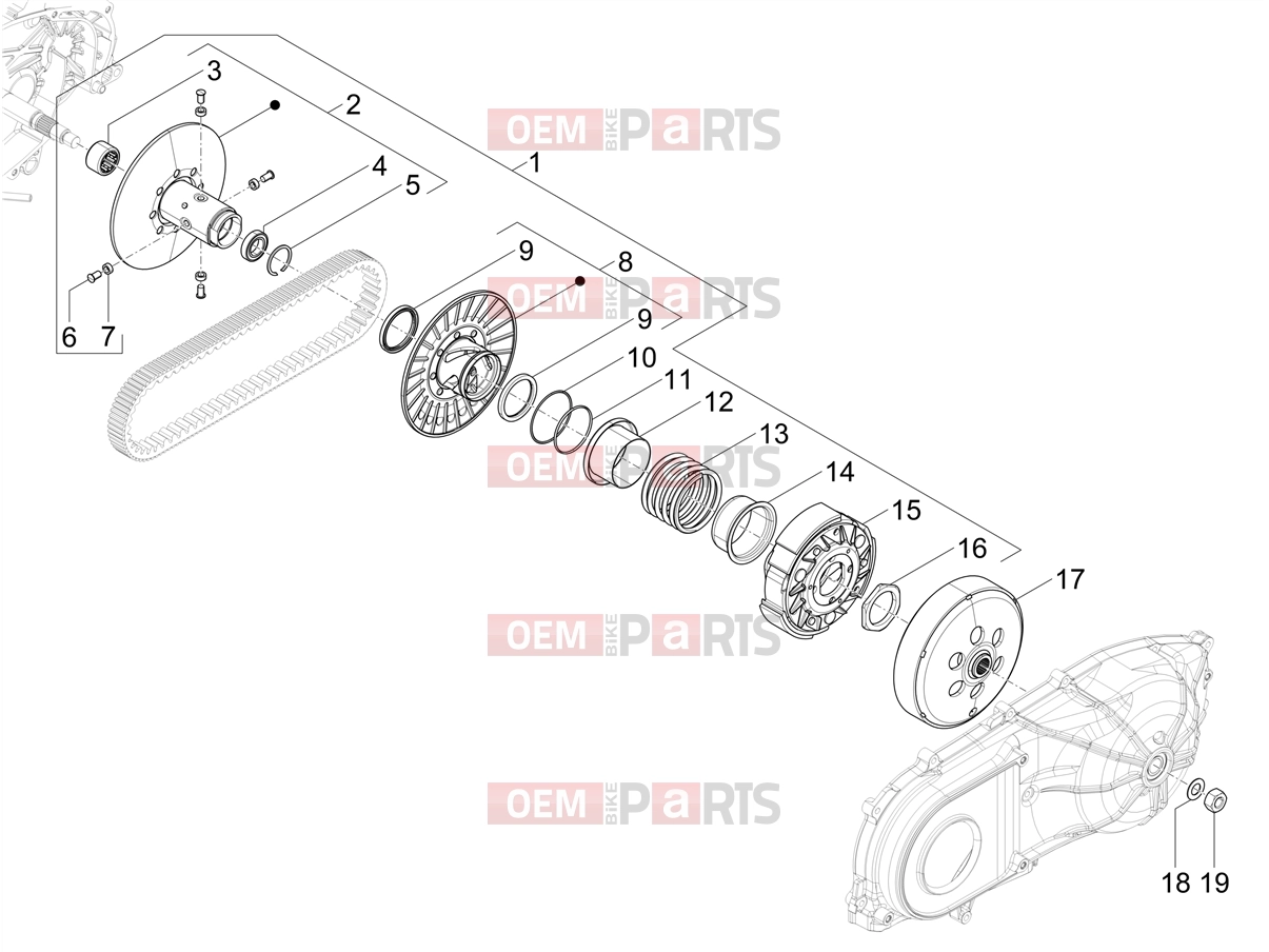 PIAGGIO MP3 310 Sport E5+ (EU) Engine » Driven pulley