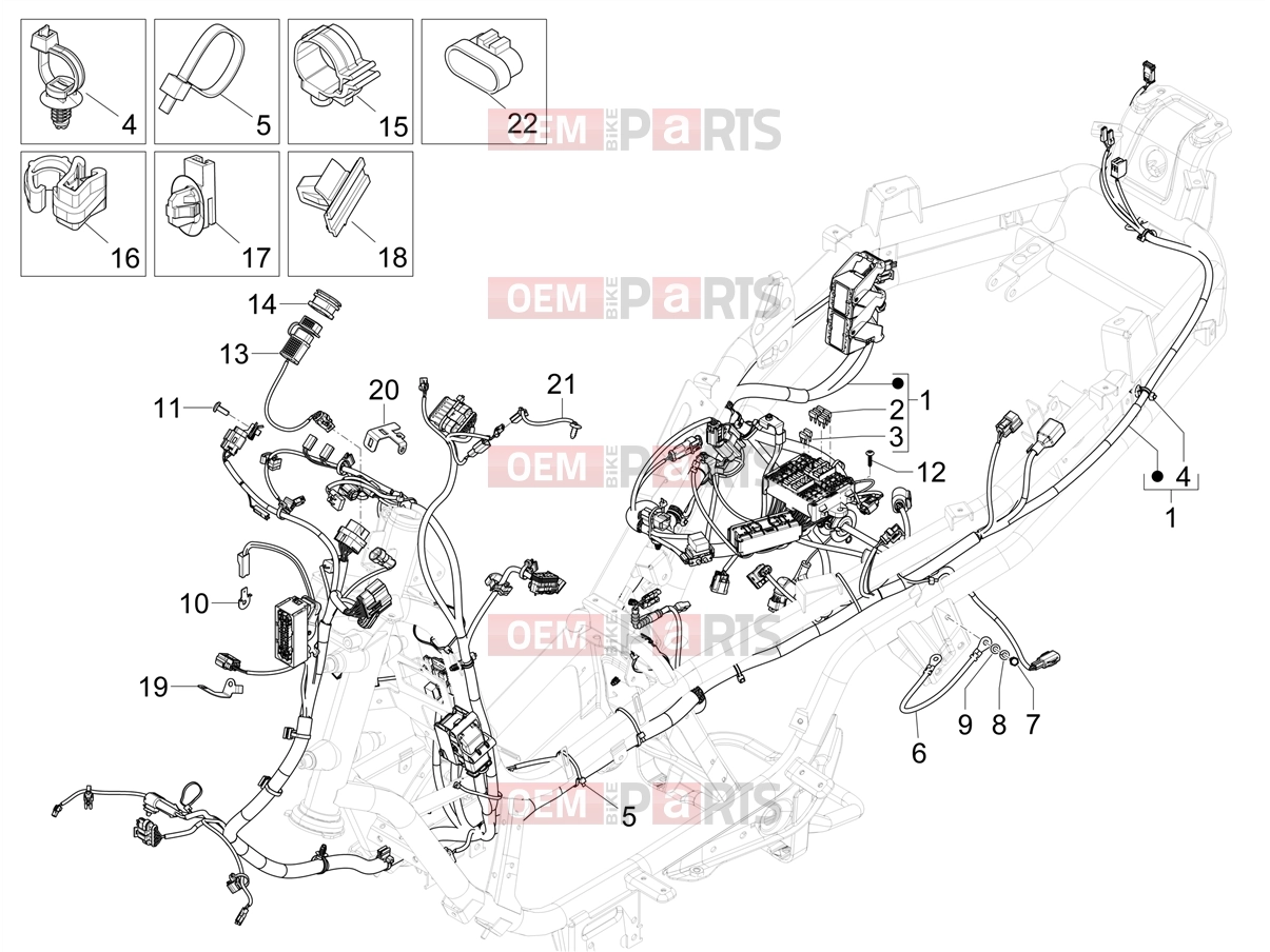 PIAGGIO MP3 MAXI 530 HPE E5+ Exclusive (EU) Electrical system » Main cable harness