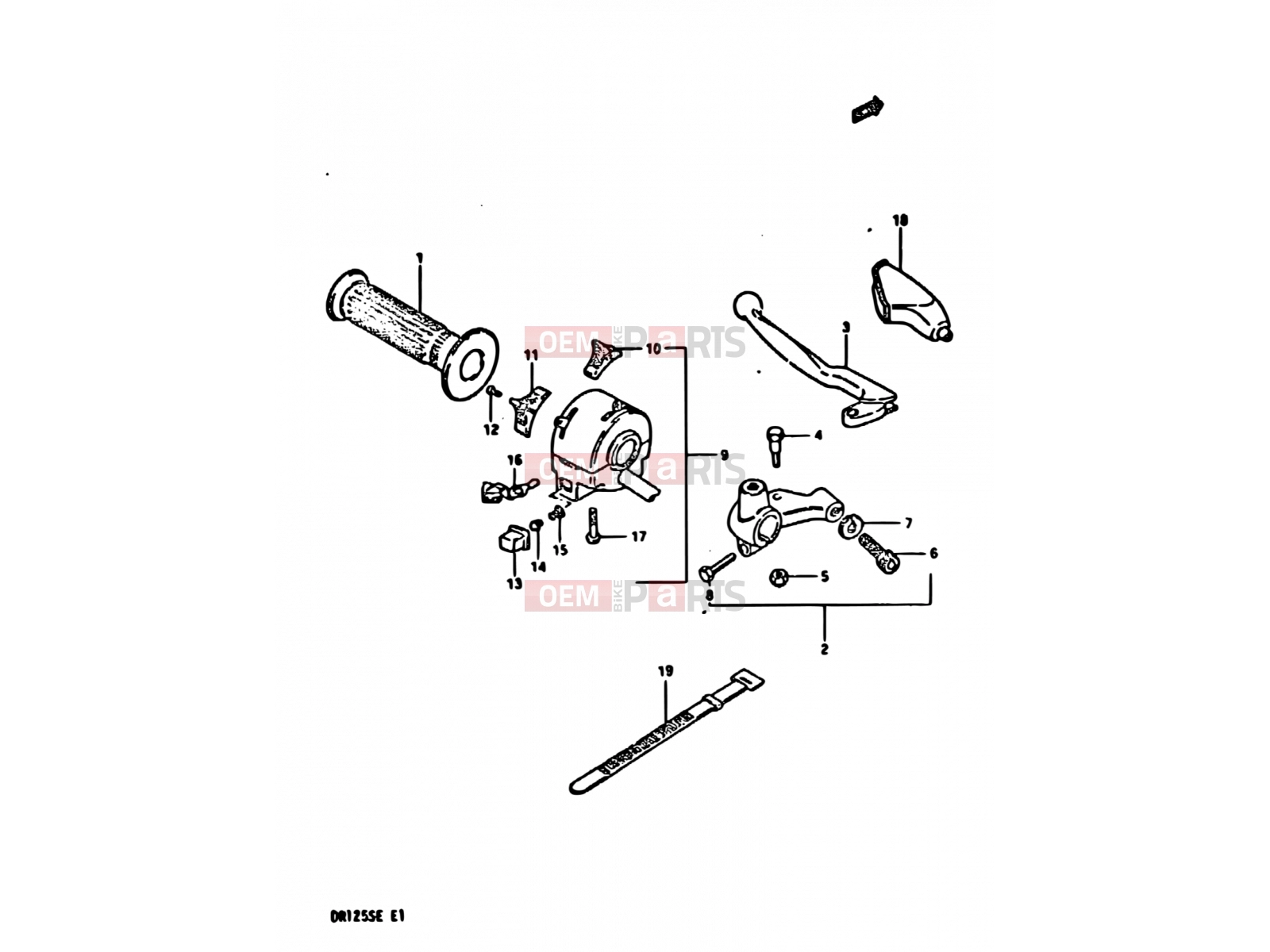 SUZUKI DR125S D (1983) 45 - LEFT MANOLE SWITCH