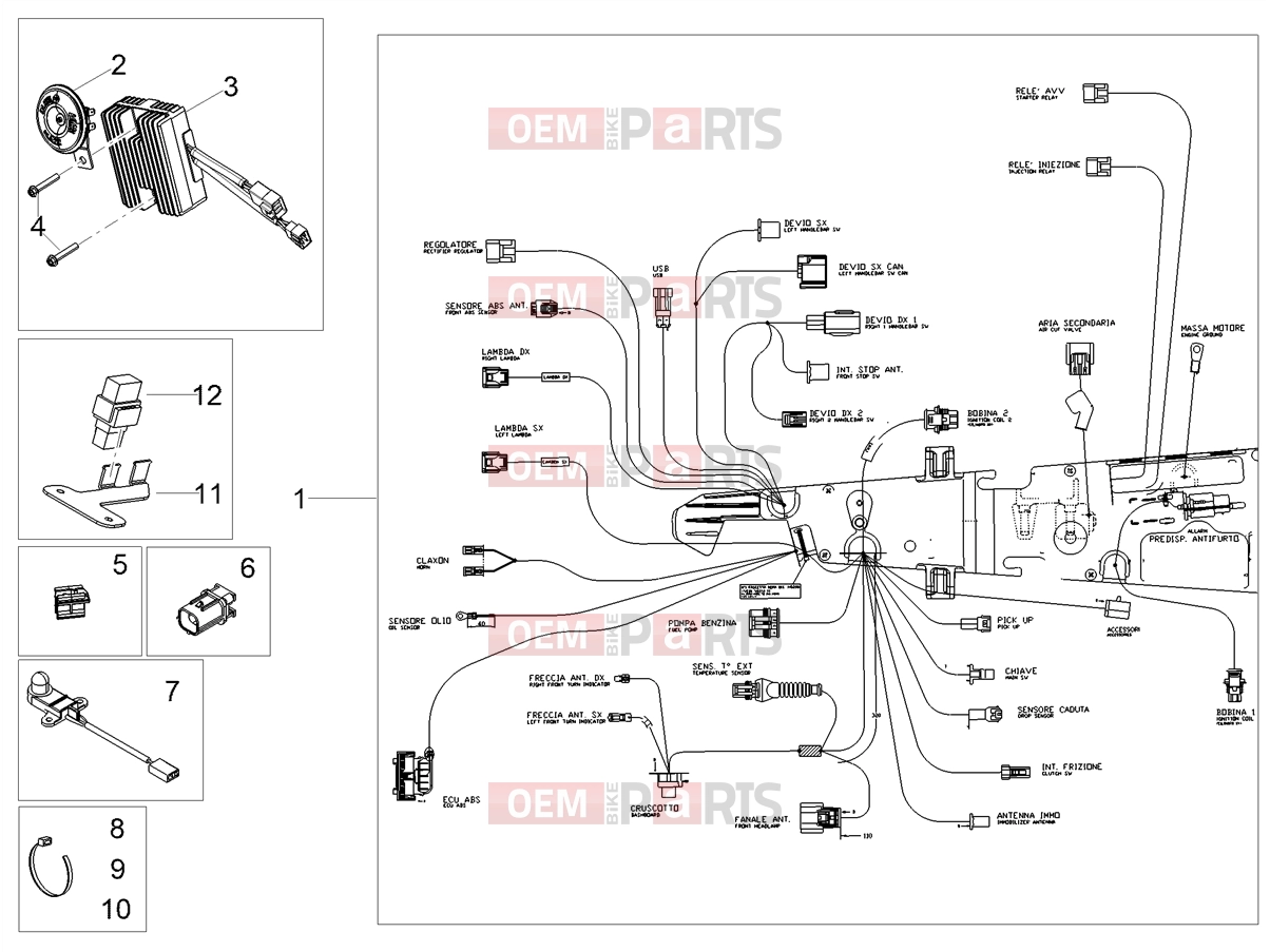 MOTOGUZZI V7 Stone 850 (EU) Electrical systems » Front electrical system
