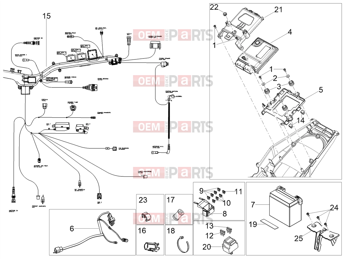 MOTOGUZZI V85 TT Strada (EU) Electrical systems » Rear electrical system