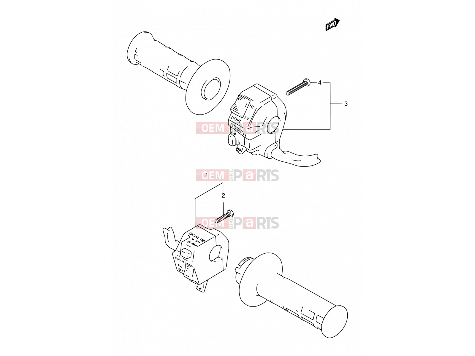 SUZUKI DR125SE R (1994) (E04) 25 - HANDLE SWITCH