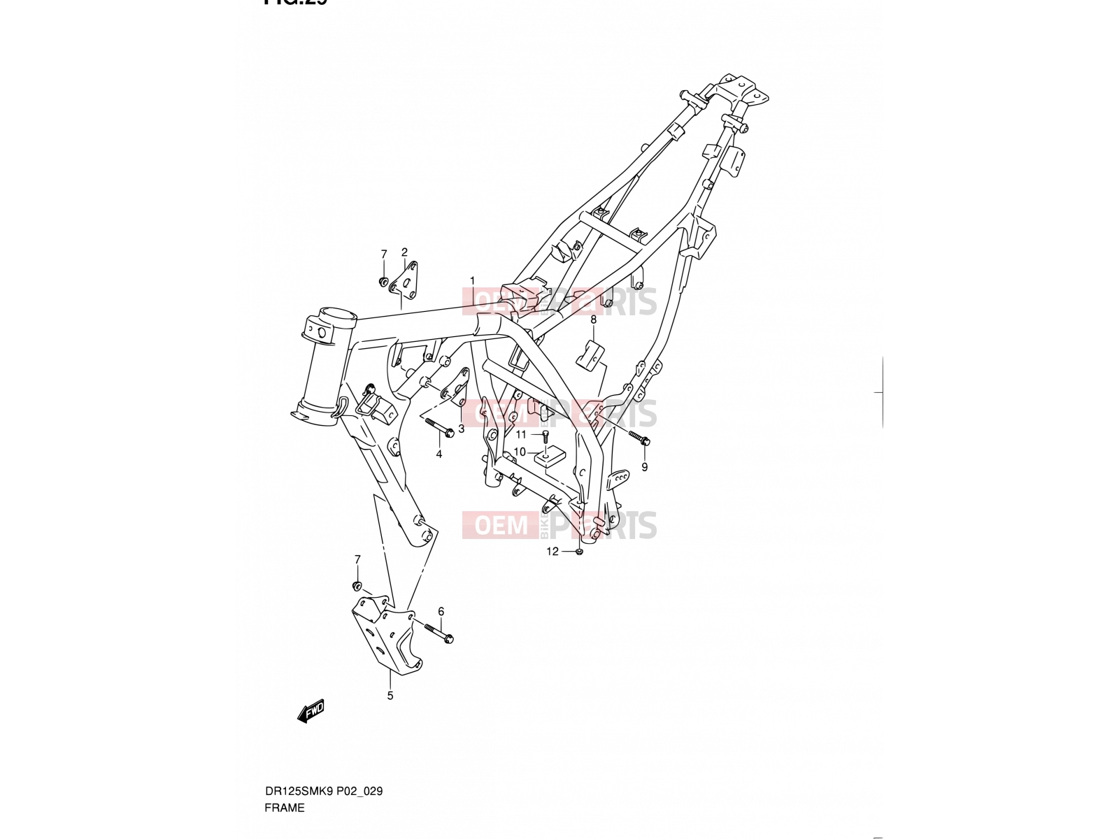 SUZUKI DR125SM K9 (2009) (E02) 29 - FRAME