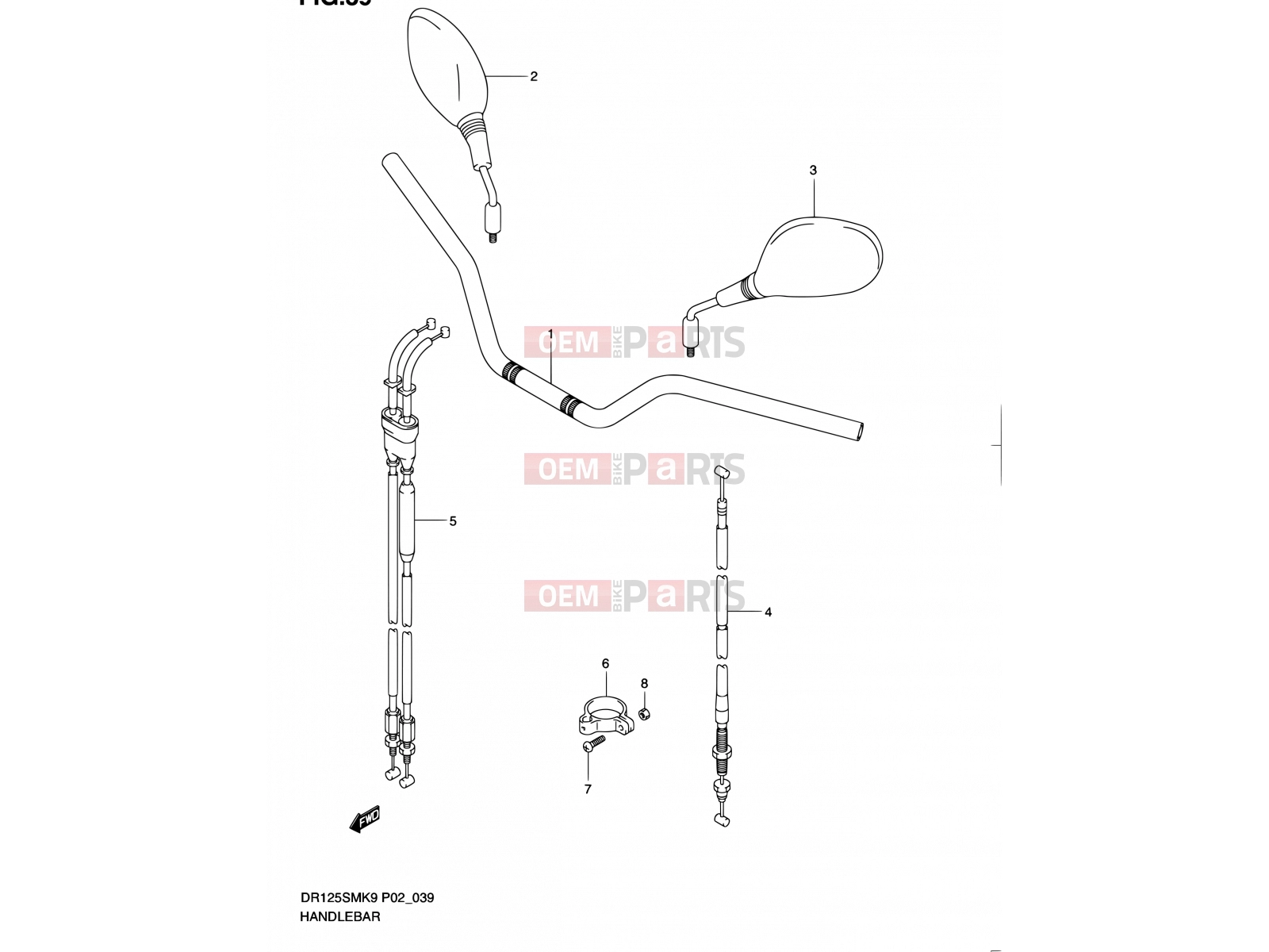 SUZUKI DR125SM K9 (2009) (E02) 39 - HANDLEBAR