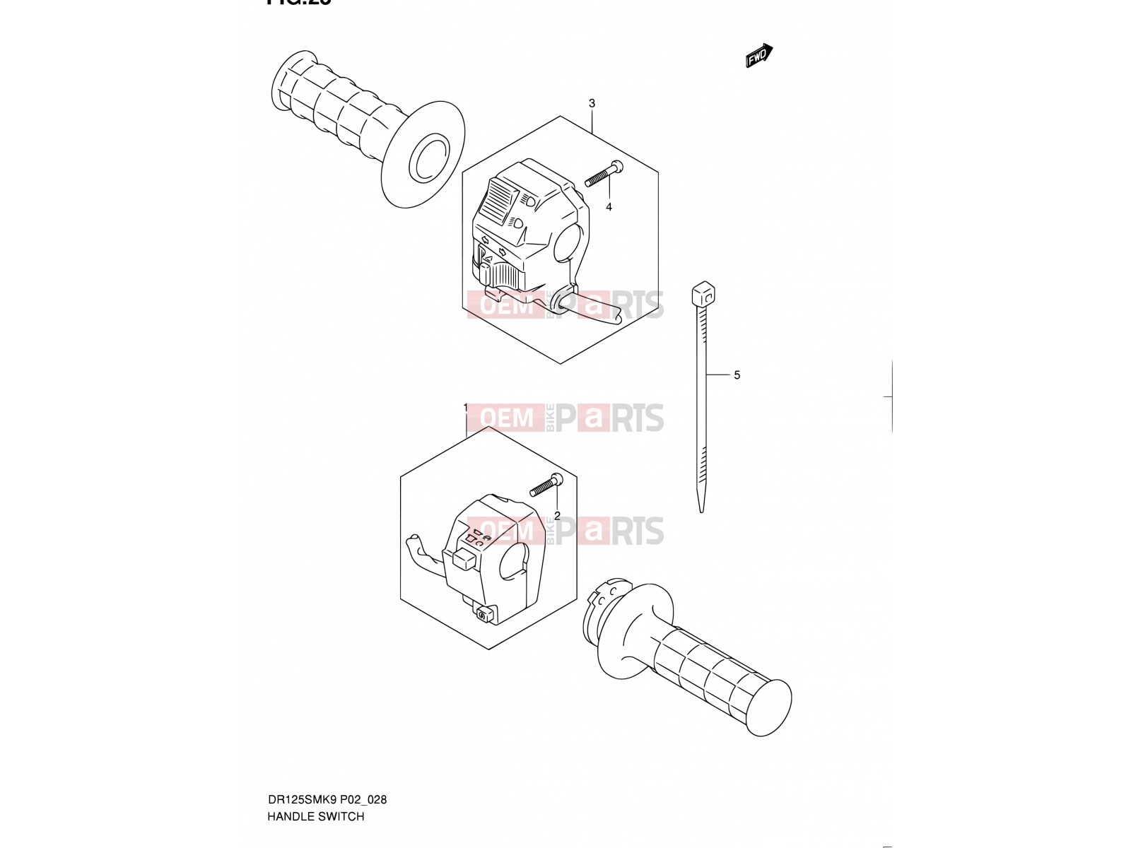 SUZUKI DR125SM L0 (2010) (E02) 28 - HANDLE SWITCH