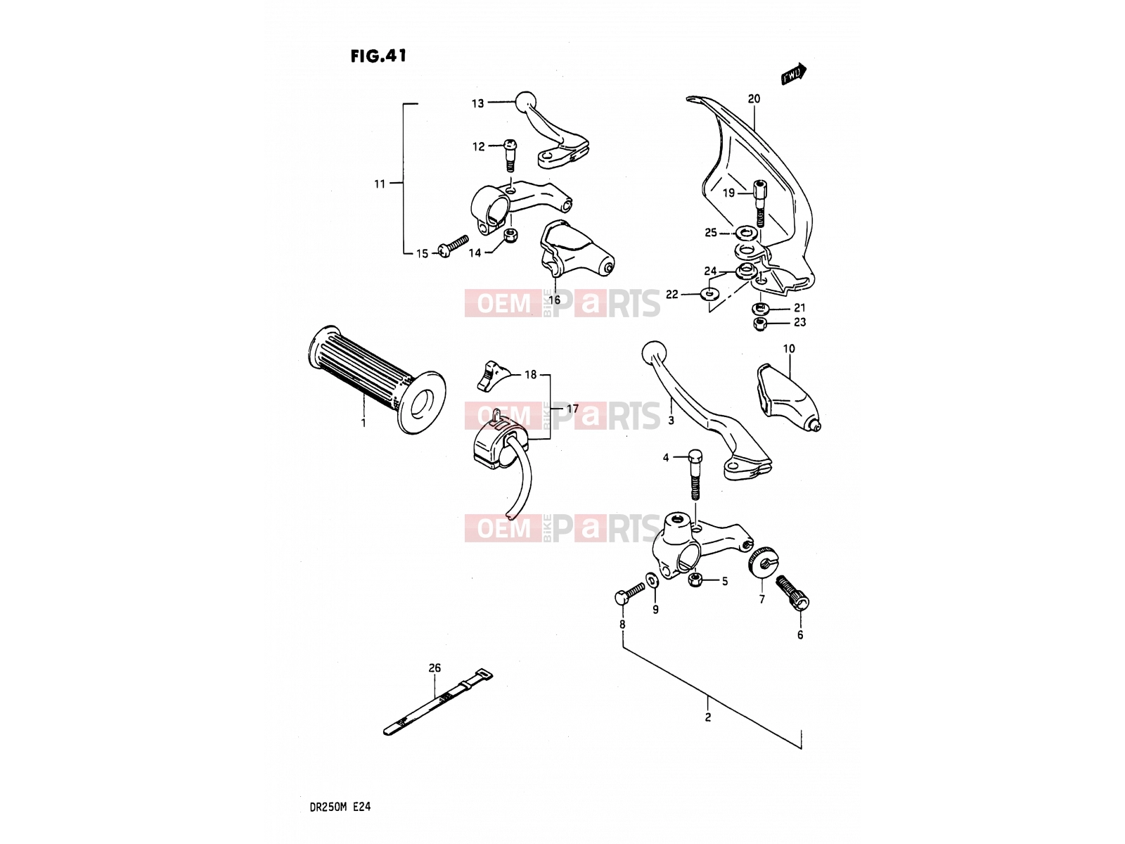 SUZUKI DR200 G (1986) 41 - LIGHT HANDLE SWITCH (E01,E02)