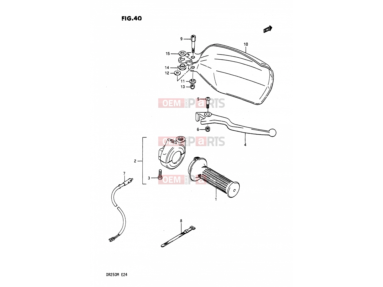 SUZUKI DR200 M (1991) 40 - RIGHT HANDLE SWITCH
