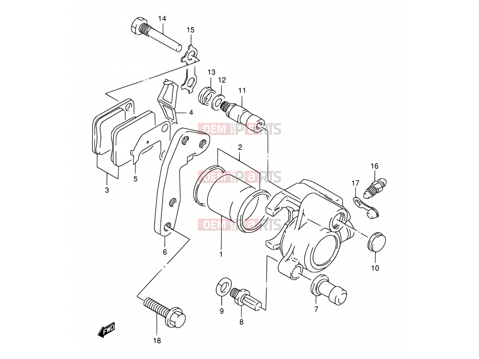 SUZUKI DR200SE S (1995) 42 - FRONT CALIPER