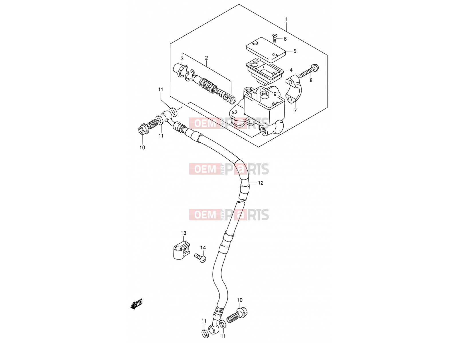 SUZUKI DR200SE K2 (2002) (E06,E24) 43 - FRONT MASTER CYLINDER