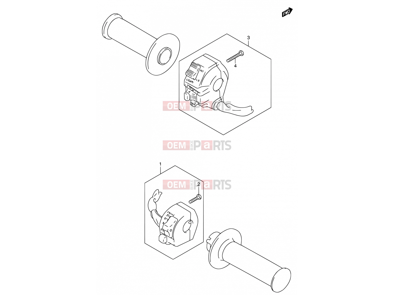 SUZUKI DR200SE K3 (2003) (E03,E28,E33) 25 - HANDLE SWITCH