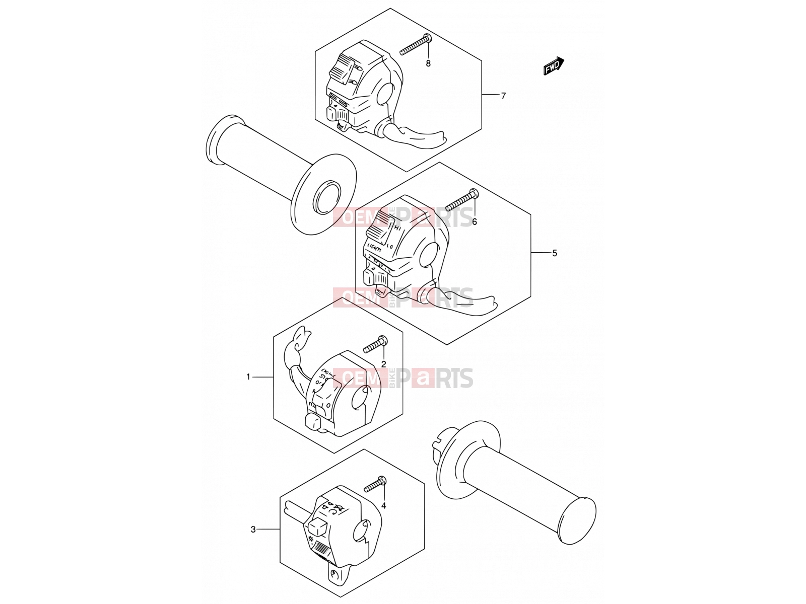 SUZUKI DR200SE K3 (2003) (E06,E24) 25 - HANDLE SWITCH