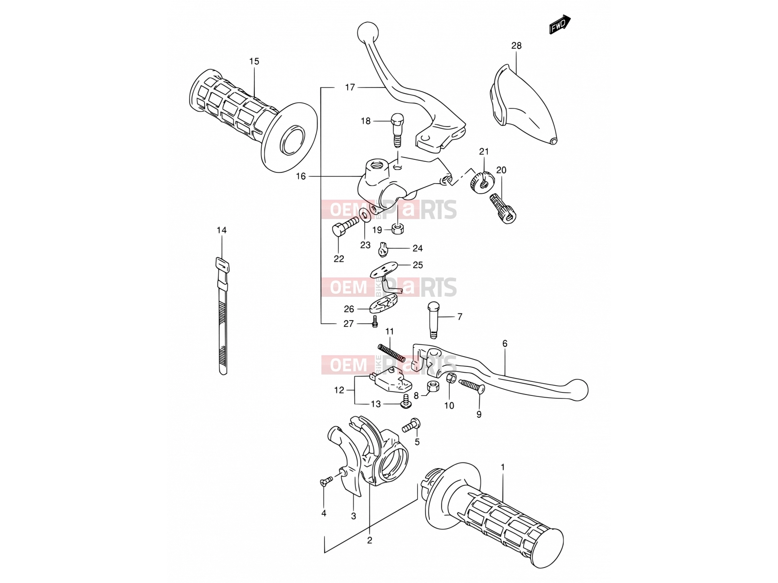 SUZUKI DR200SE K4 (2004) (E03,E28,E33) 35 - HANDLE LEVER
