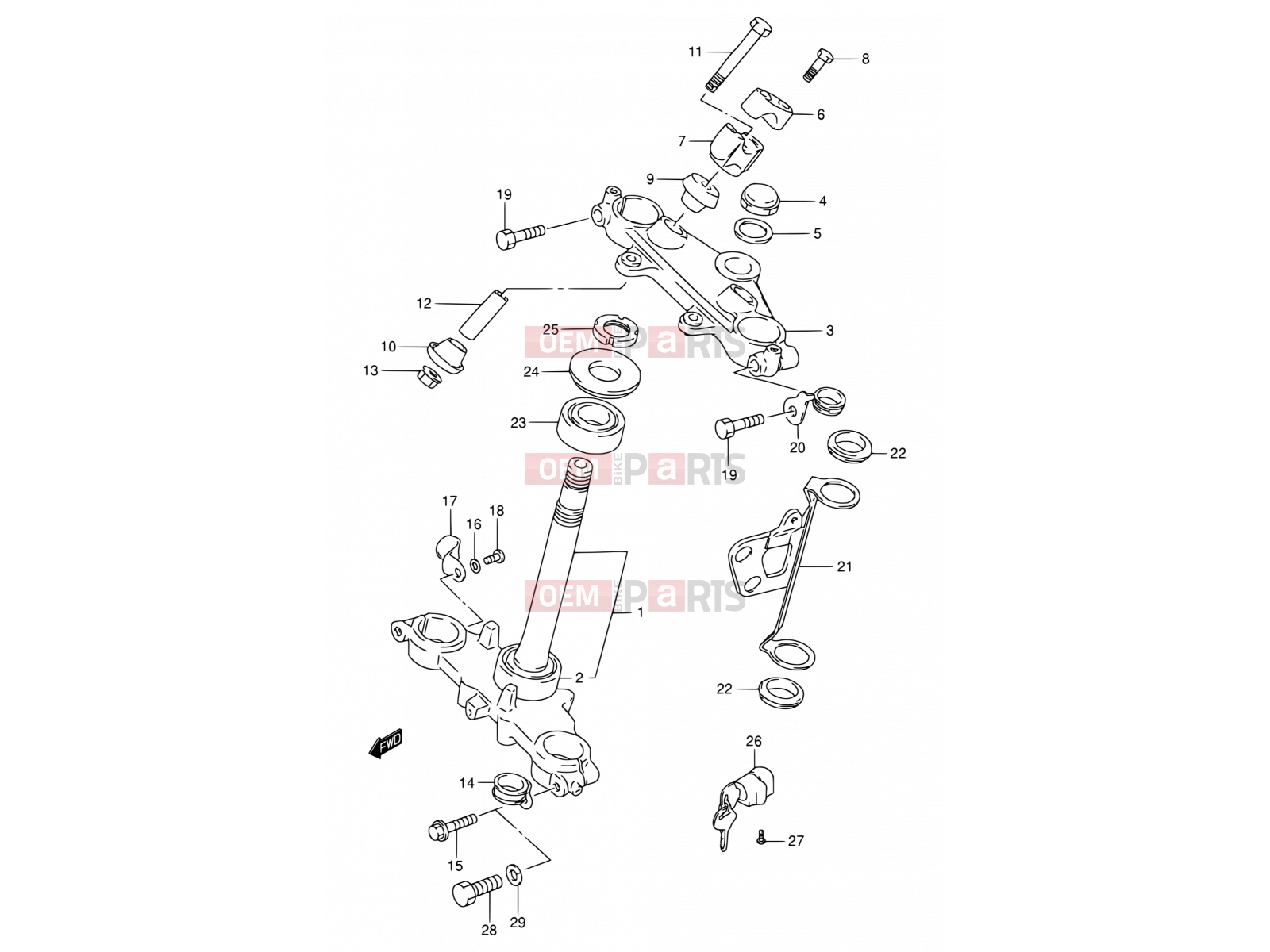 SUZUKI DR200SE K4 (2004) (E03,E28,E33) 41 - STEERING STEM