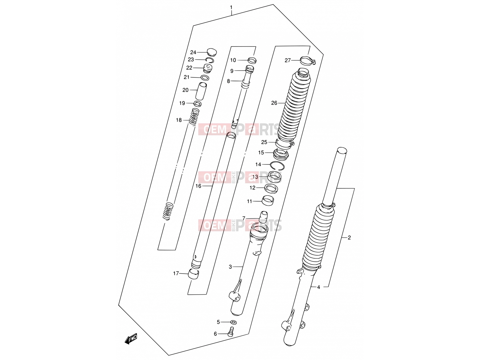 SUZUKI DR200SE K5 (2005) (E03,E28,E33) 40 - FRONT DAMPER
