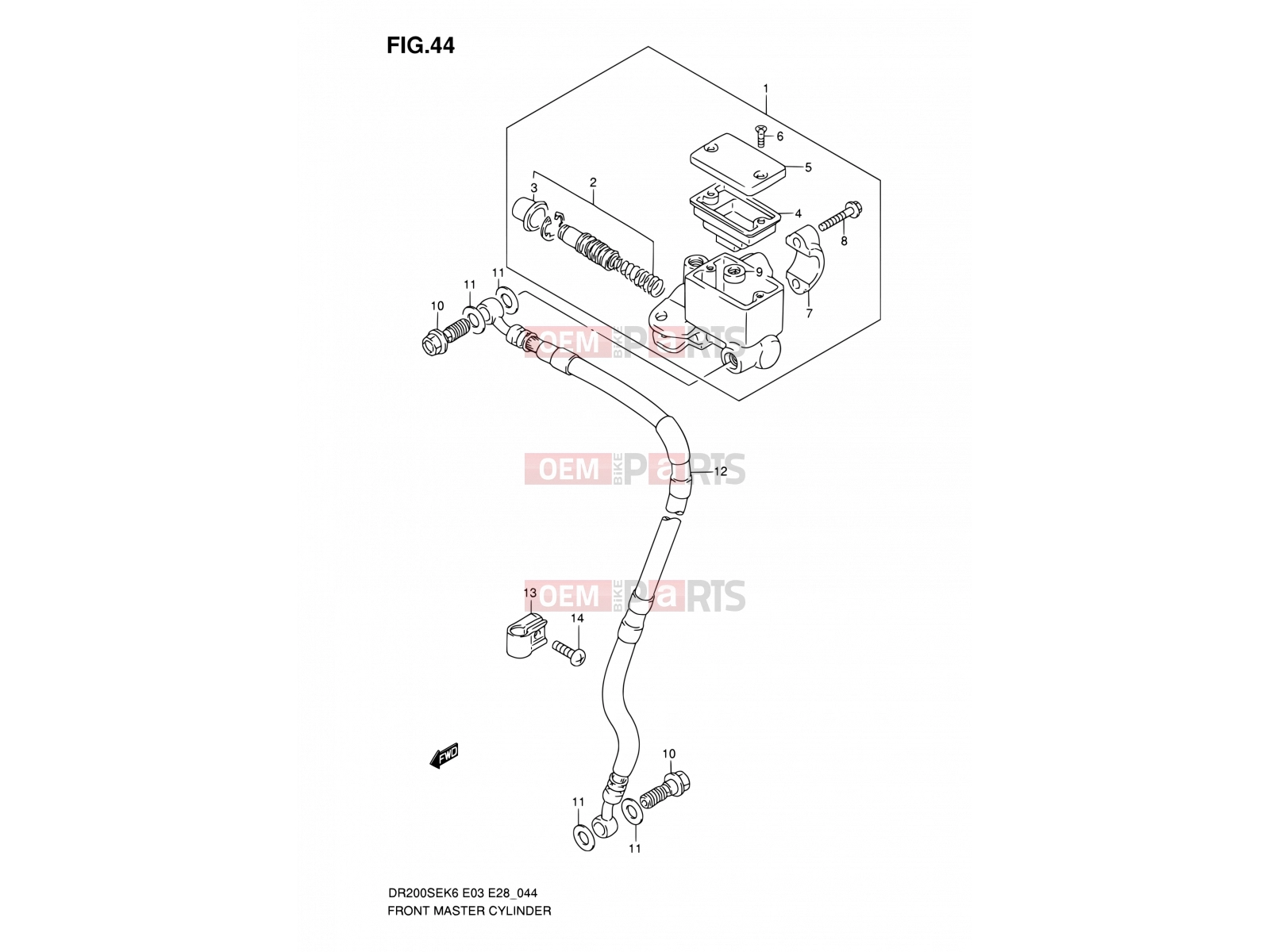 SUZUKI DR200SE K6 (2006) (E03,E28,E33) 44 - FRONT MASTER CYLINDER