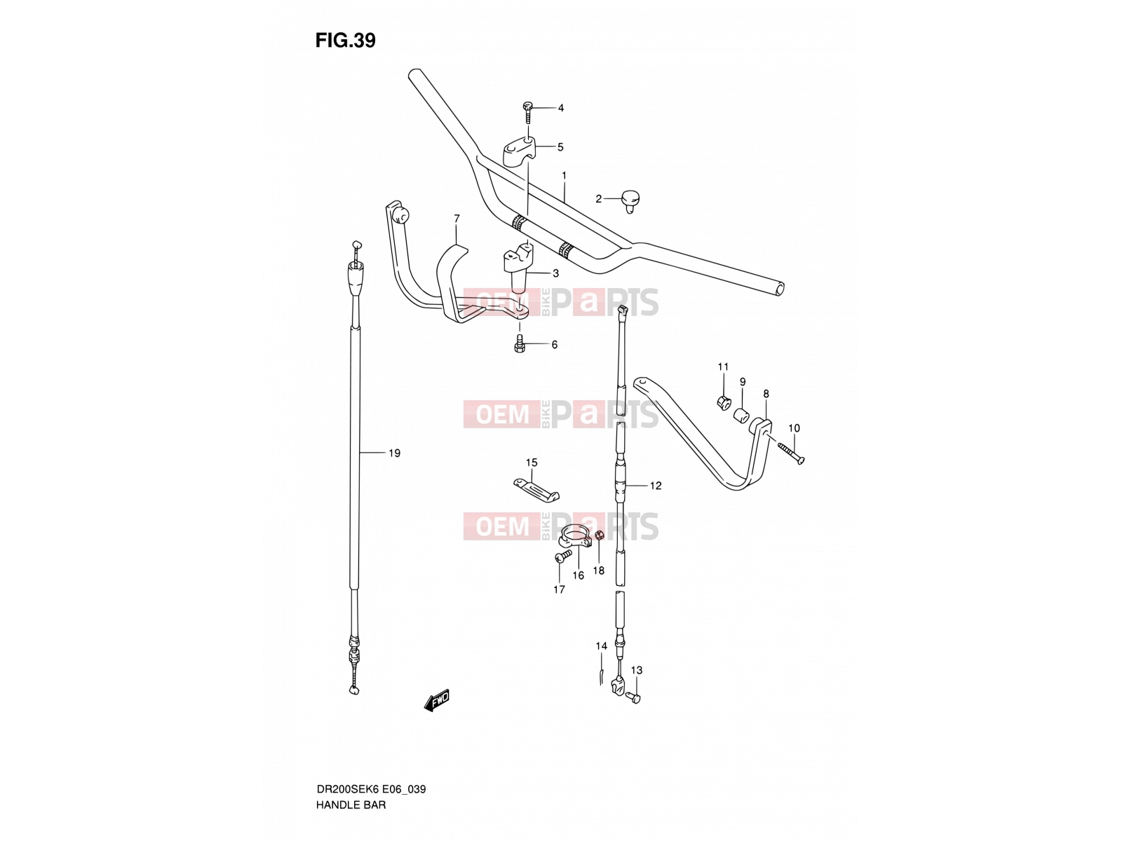 SUZUKI DR200SE K6 (2006) (E06,E24) 39 - HANDLE BAR (E24)