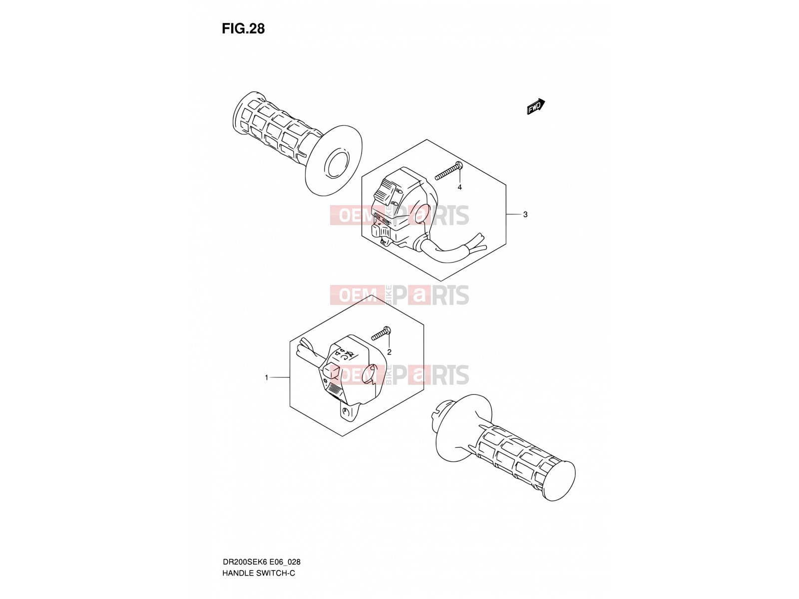 SUZUKI DR200SE K8 (2008) (E06,E24) 28 - HANDLE SWITCH