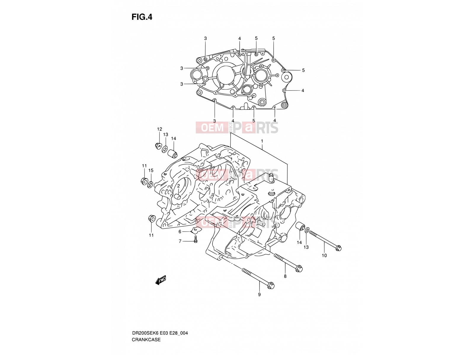 SUZUKI DR200SE K9 (2009) (E03,E28,E33) 4 - CRANKCASE