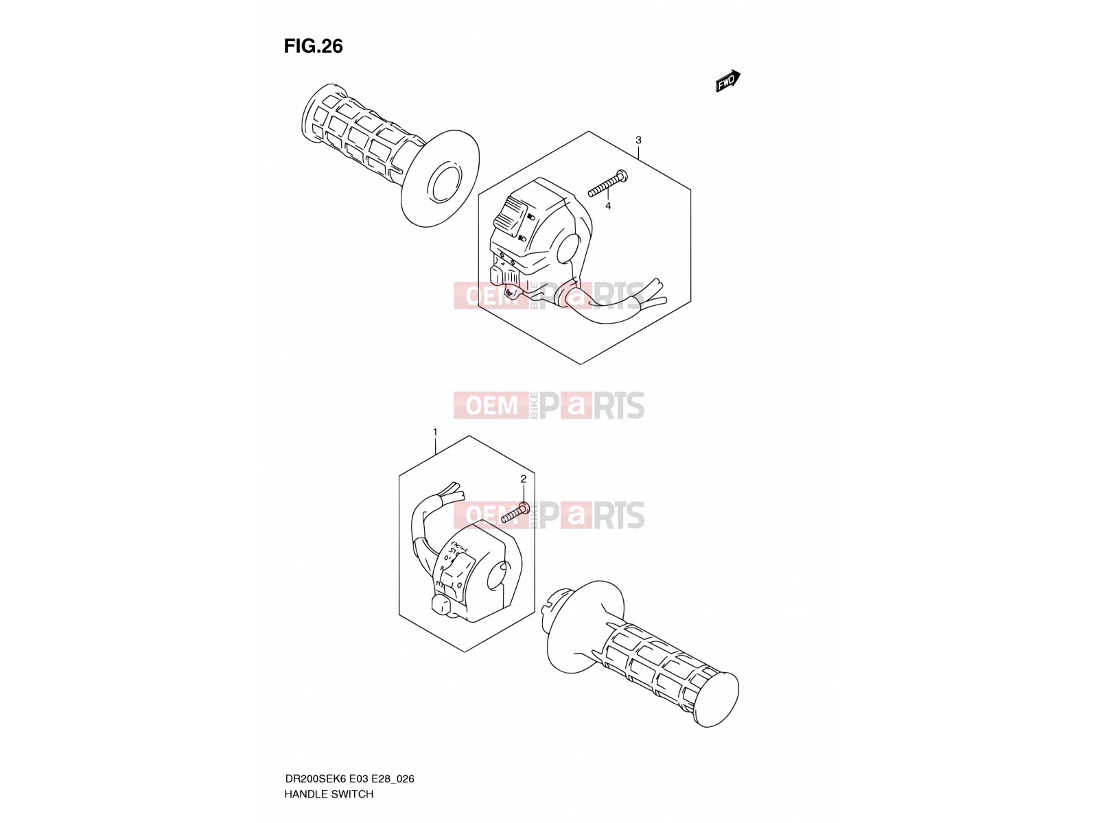 SUZUKI DR200SE K9 (2009) (E03,E28,E33) 26 - HANDLE SWITCH