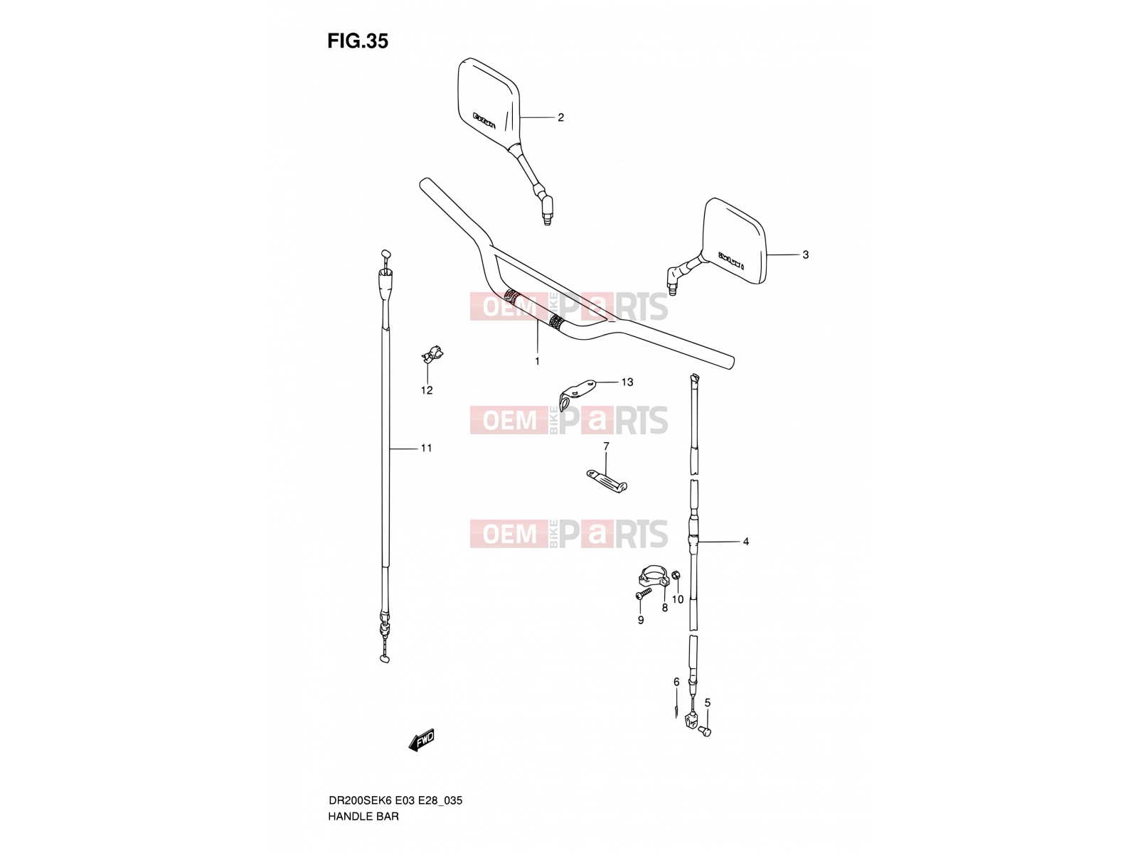 SUZUKI DR200SE L0 (2010) (E03,E28,E33) 35 - HANDLEBAR
