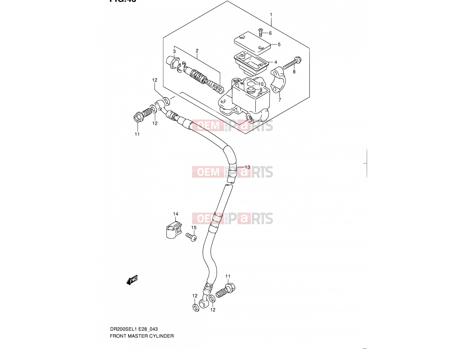 SUZUKI DR200SE L1 (2011) (E03,E28,E33) 43 - FRONT MASTER CYLINDER
