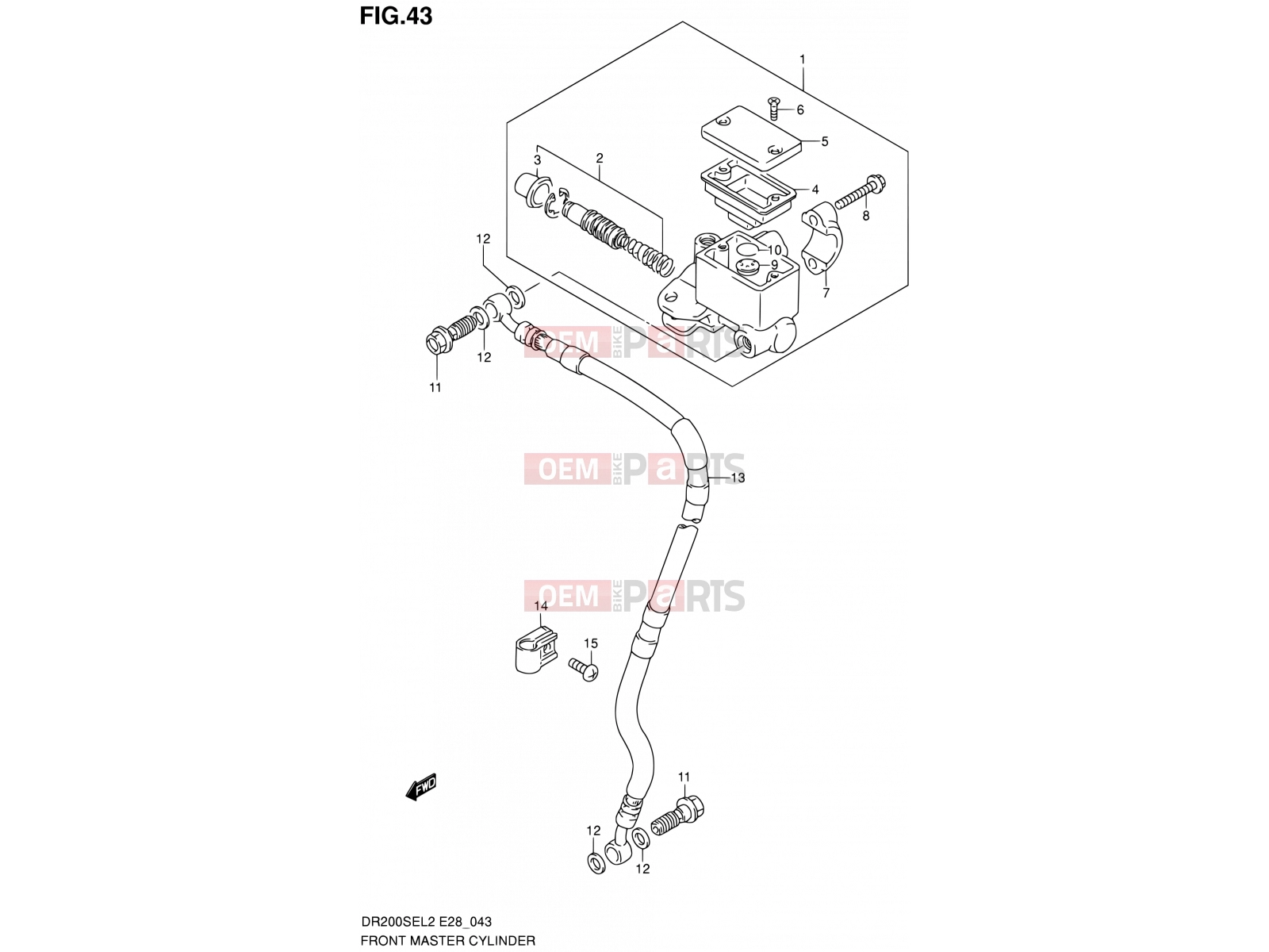 SUZUKI DR200SE L2 (2012) (E03,E28,E33) 43 - FRONT MASTER CYLINDER
