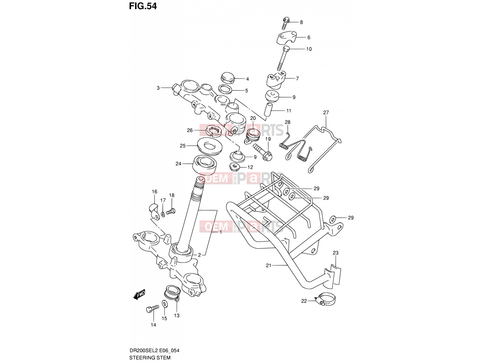 SUZUKI DR200SE L2 (2012) (E06) 54 - STEERING STEM (DR200SEL2 E24)