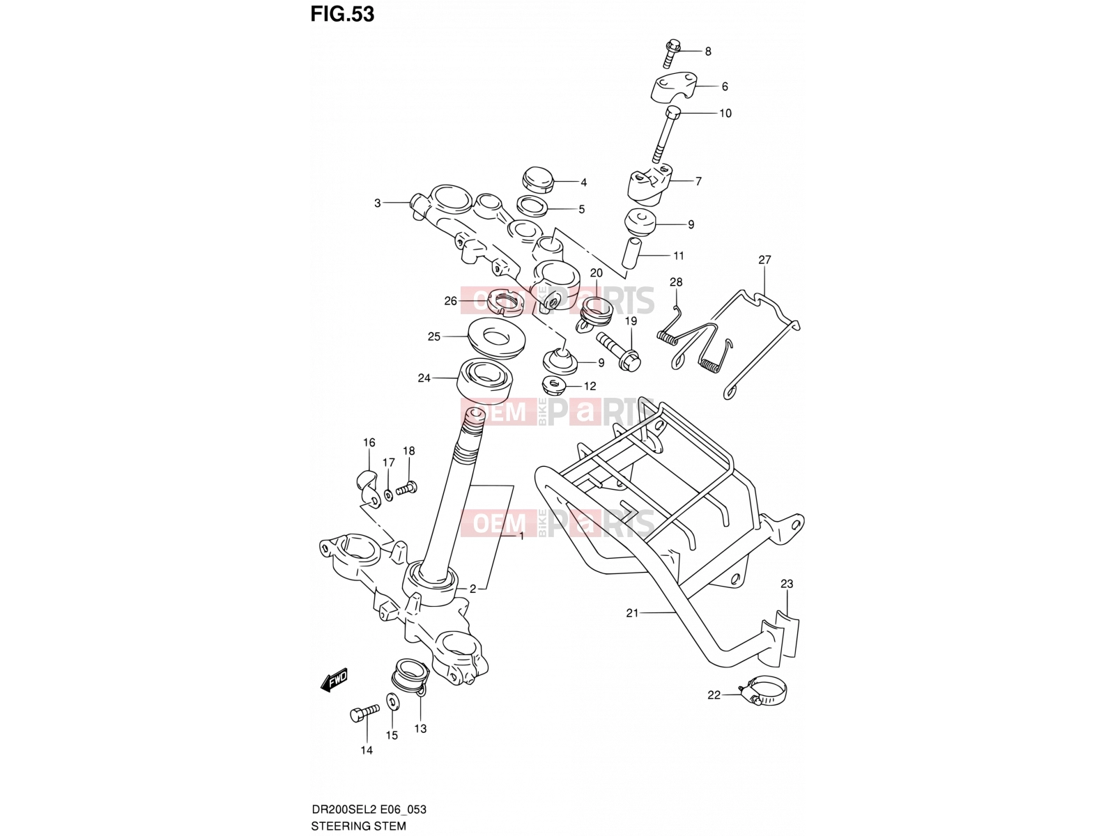 SUZUKI DR200SE L2 (2012) (E24) 53 - STEERING STEM (DR200SEL2 E06)