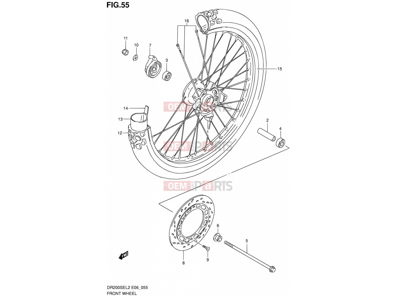 SUZUKI DR200SE L2 (2012) (E24) 55 - FRONT WHEEL