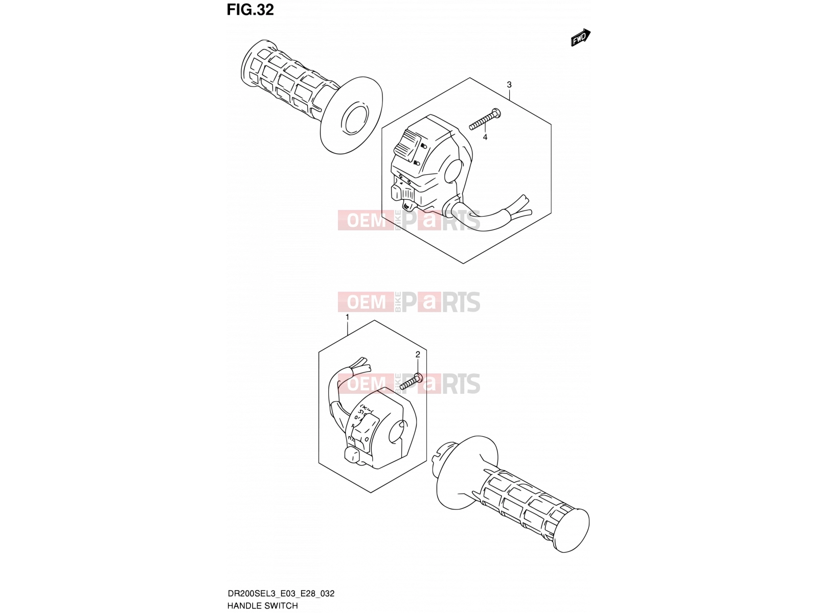 SUZUKI DR200SE L3 (2013) (E03,E28,E33) 32 - HANDLE SWITCH