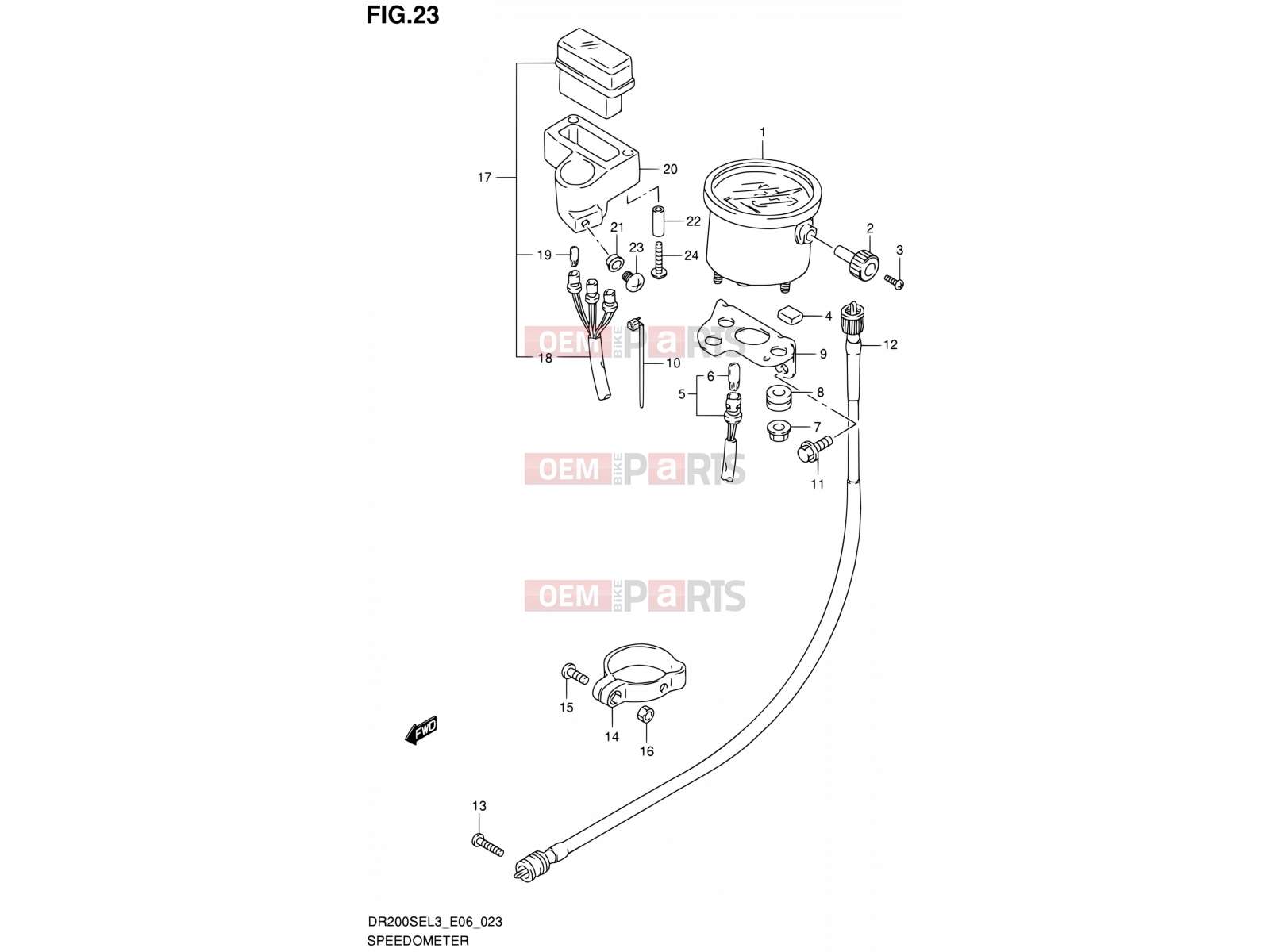 SUZUKI DR200SE L3 (2013) (E06) 23 - SPEEDOMETER