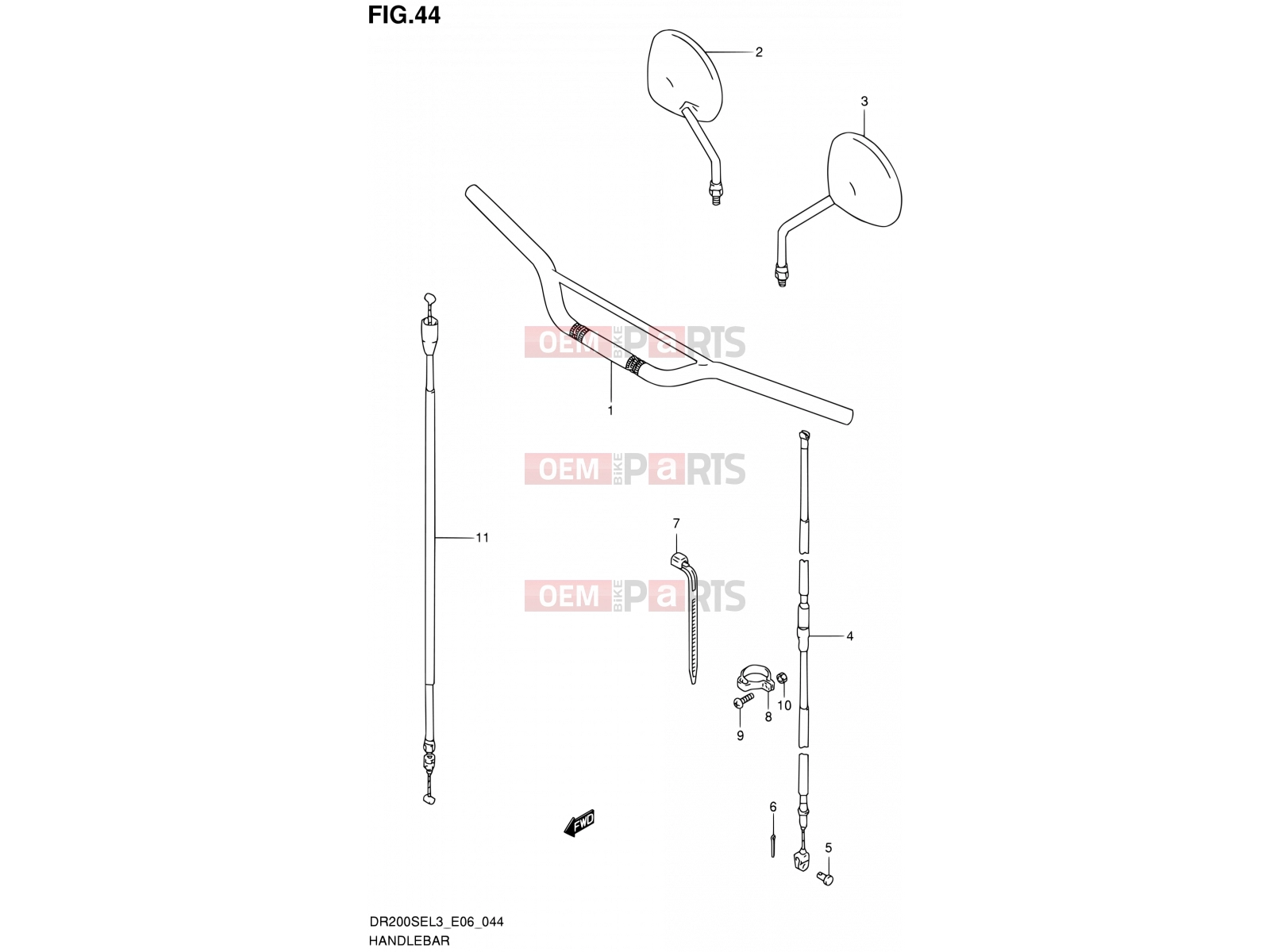 SUZUKI DR200SE L3 (2013) (E06) 44 - HANDLEBAR (DR200SEL3 E06)