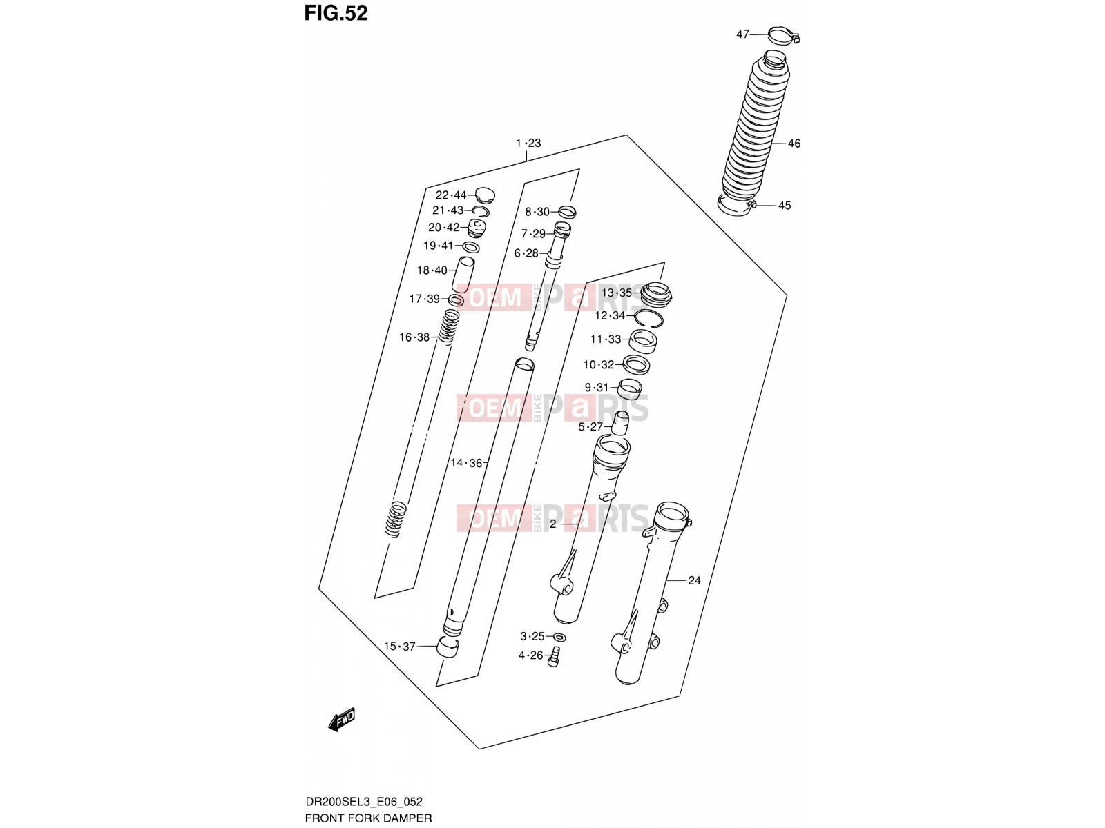 SUZUKI DR200SE L3 (2013) (E24) 52 - FRONT FORK DAMPER