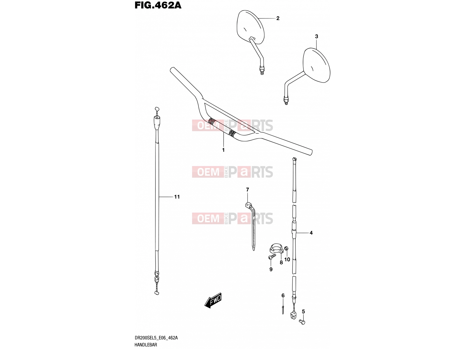 SUZUKI DR200SE L5 (2015) (E06) 462A - HANDLEBAR