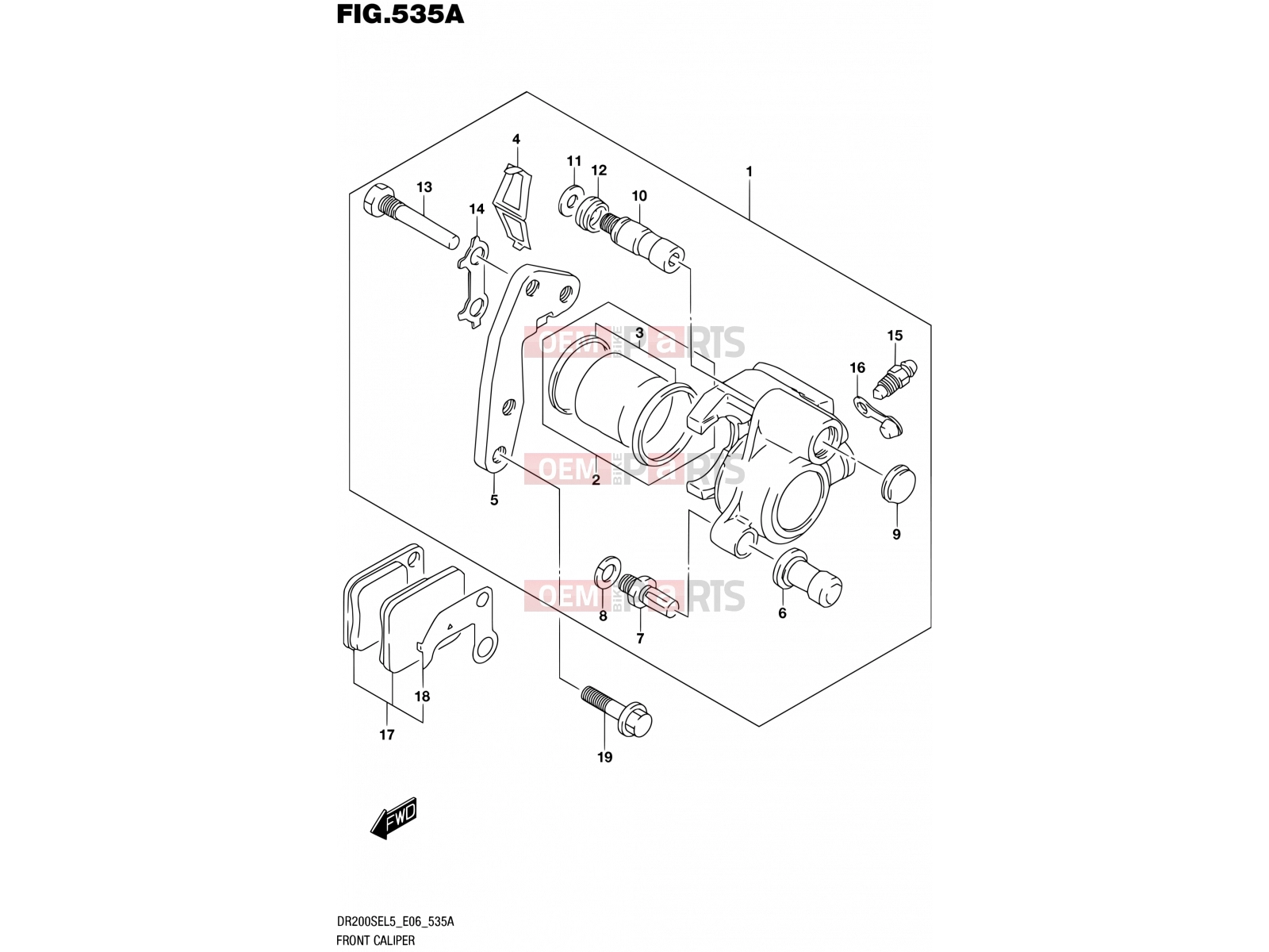 SUZUKI DR200SE L5 (2015) (E06) 535A - FRONT CALIPER
