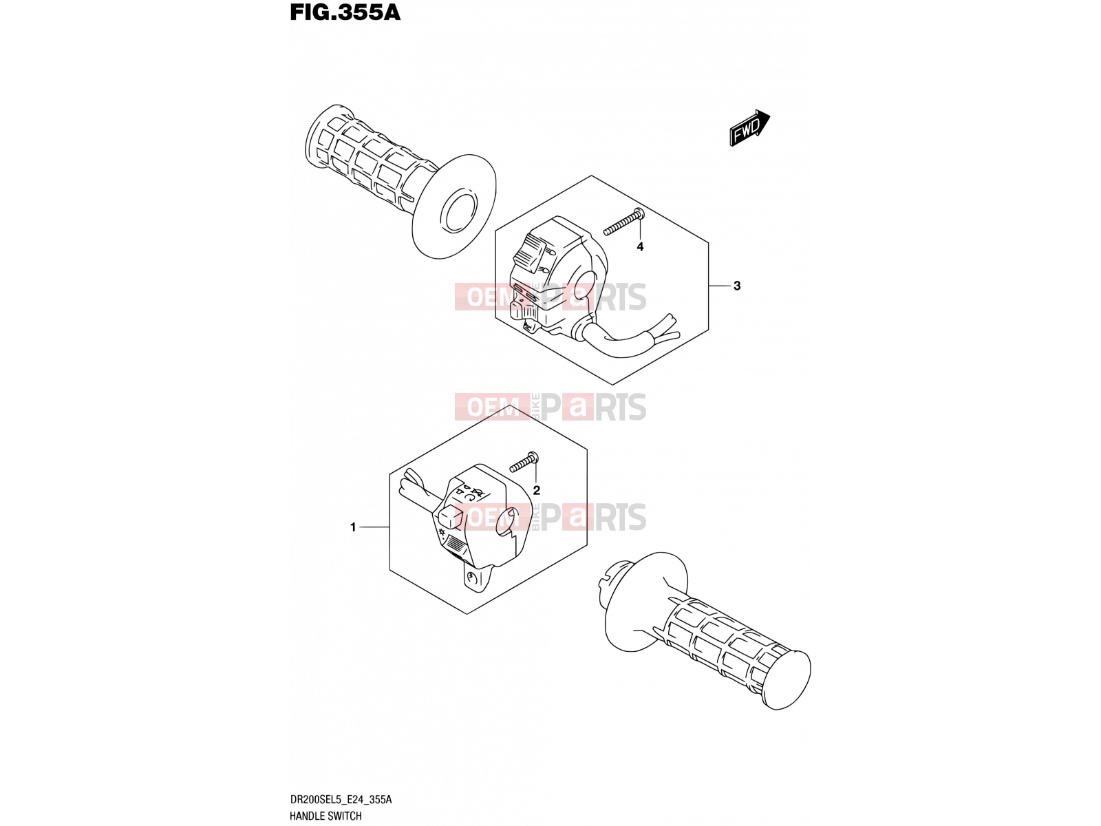 SUZUKI DR200SE L5 (2015) (E24) 355A - HANDLE SWITCH