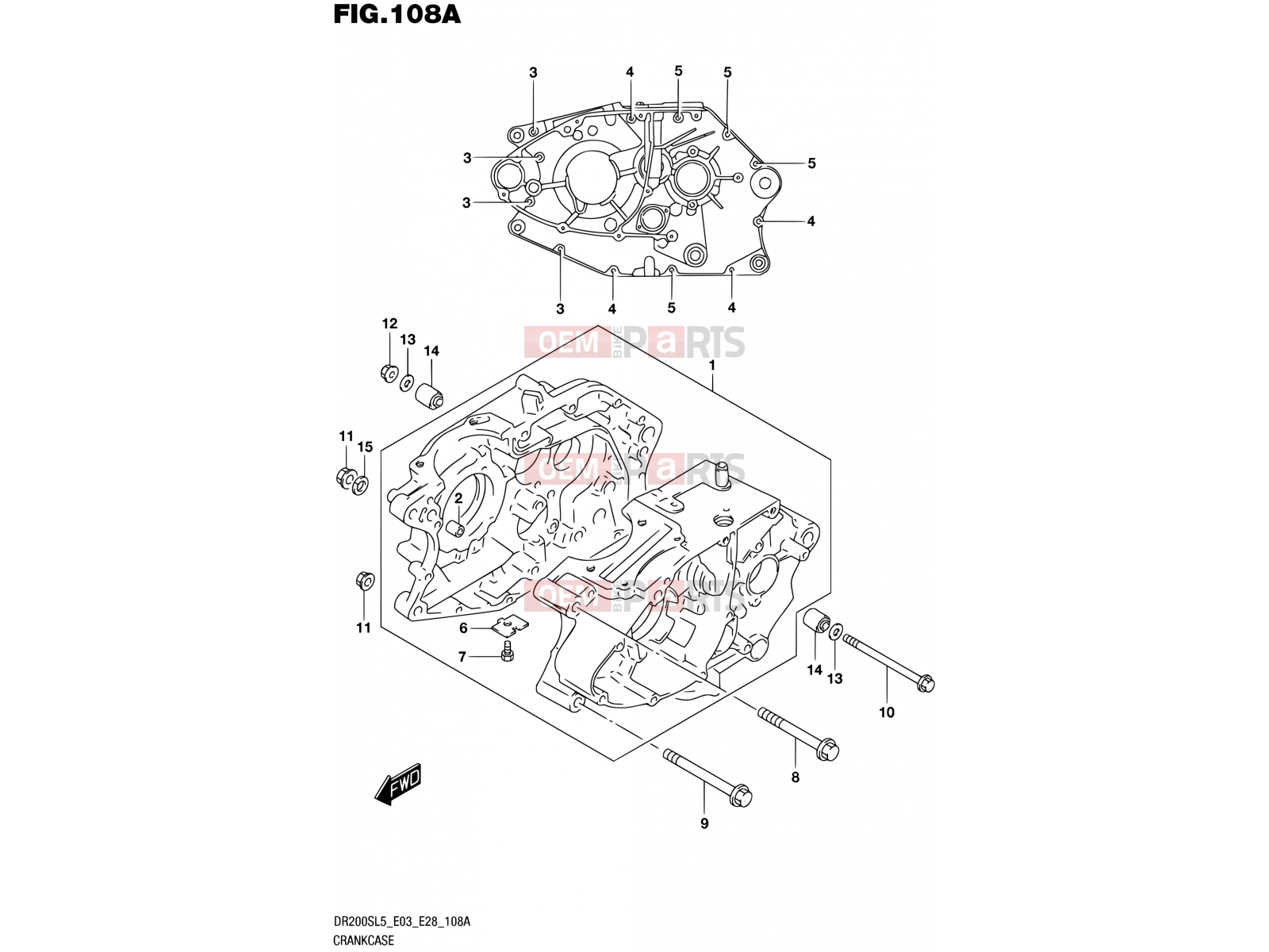 SUZUKI DR200S L5 (2015) (E03,E28,E33) 108A - CRANKCASE
