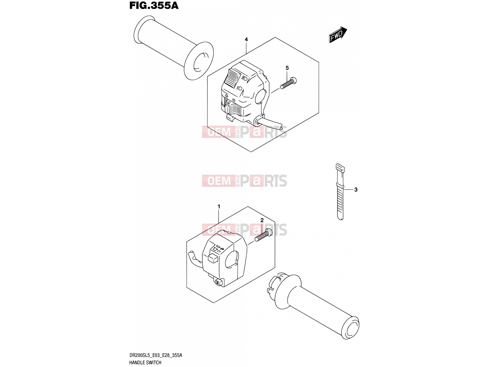 SUZUKI DR200S L5 (2015) (E03,E28,E33) 355A - HANDLE SWITCH