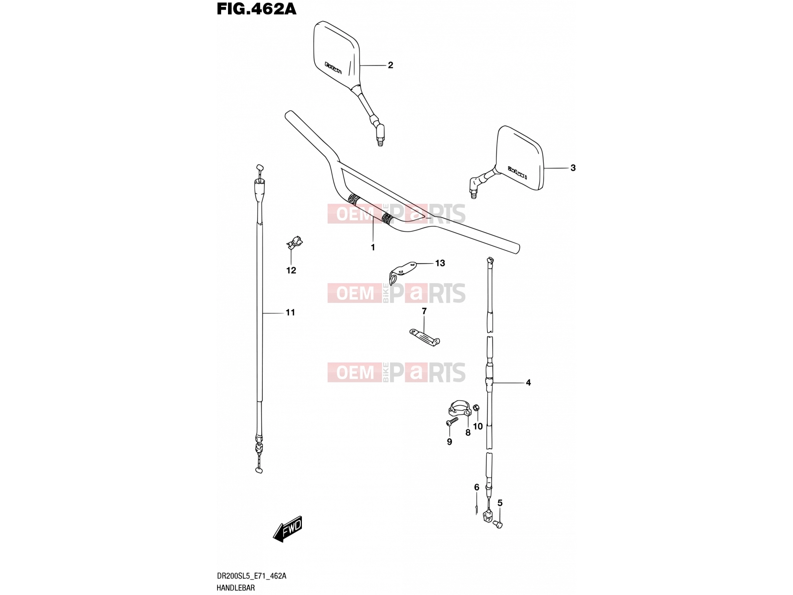 SUZUKI DR200S L5 (2015) (E71) 462A - HANDLEBAR