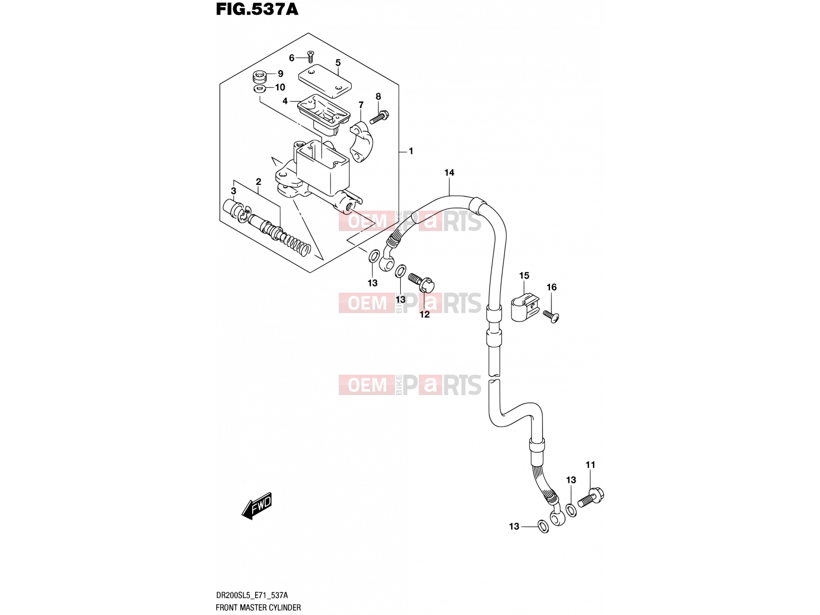 SUZUKI DR200S L5 (2015) (E71) 537A - FRONT MASTER CYLINDER