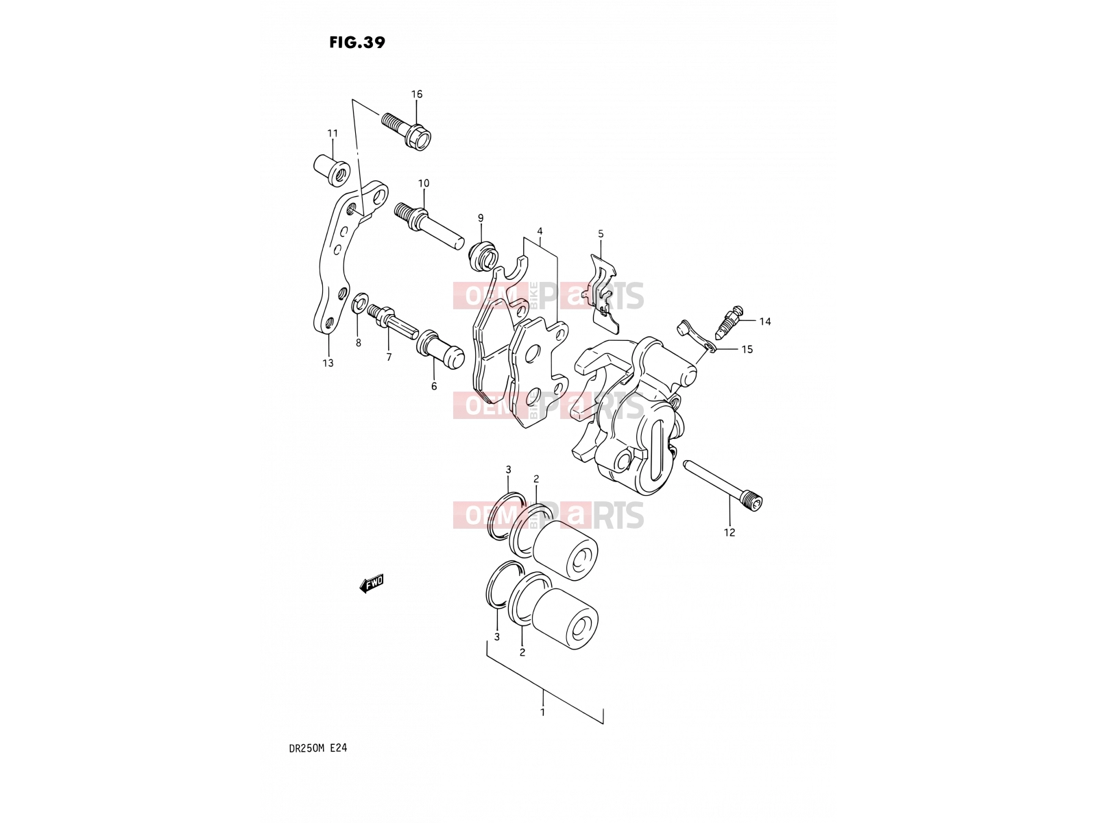 SUZUKI DR250 L (1990) 39 - FRONT CALIPER