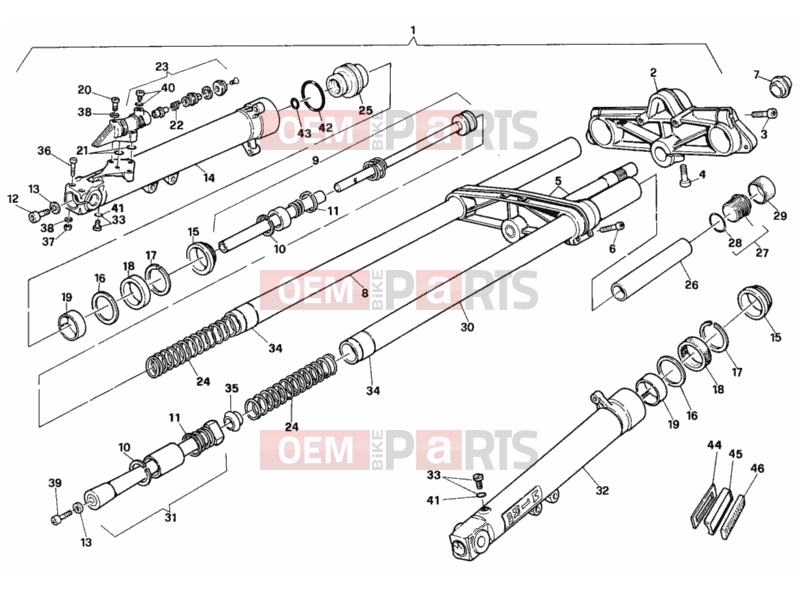 DUCATI 1990 907 I.E. FRONT FORK » FRONT SUSPENSION