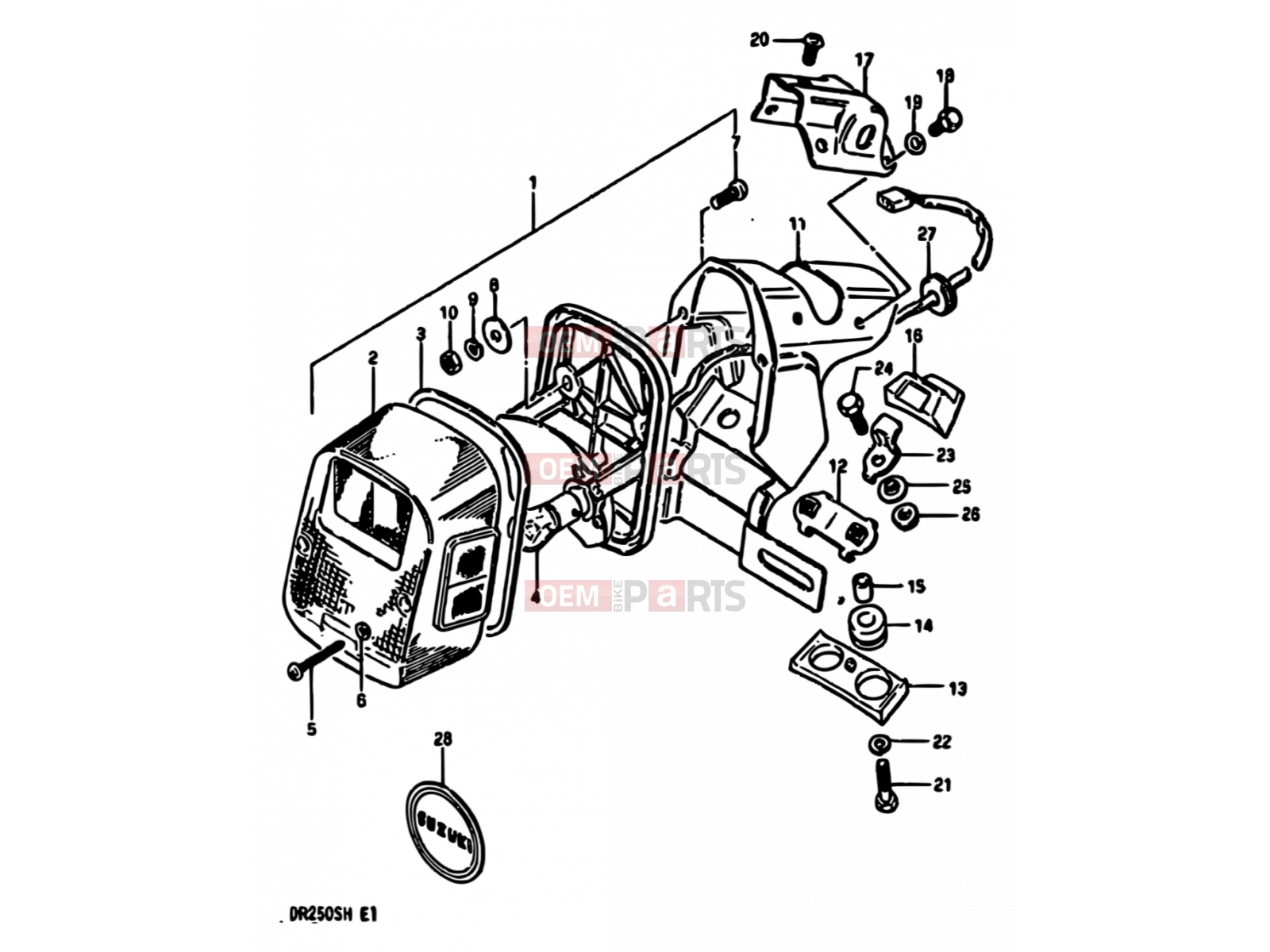 SUZUKI DR250S E (1984) 30 - REAR COMBINATION LAMP (E02,E18)
