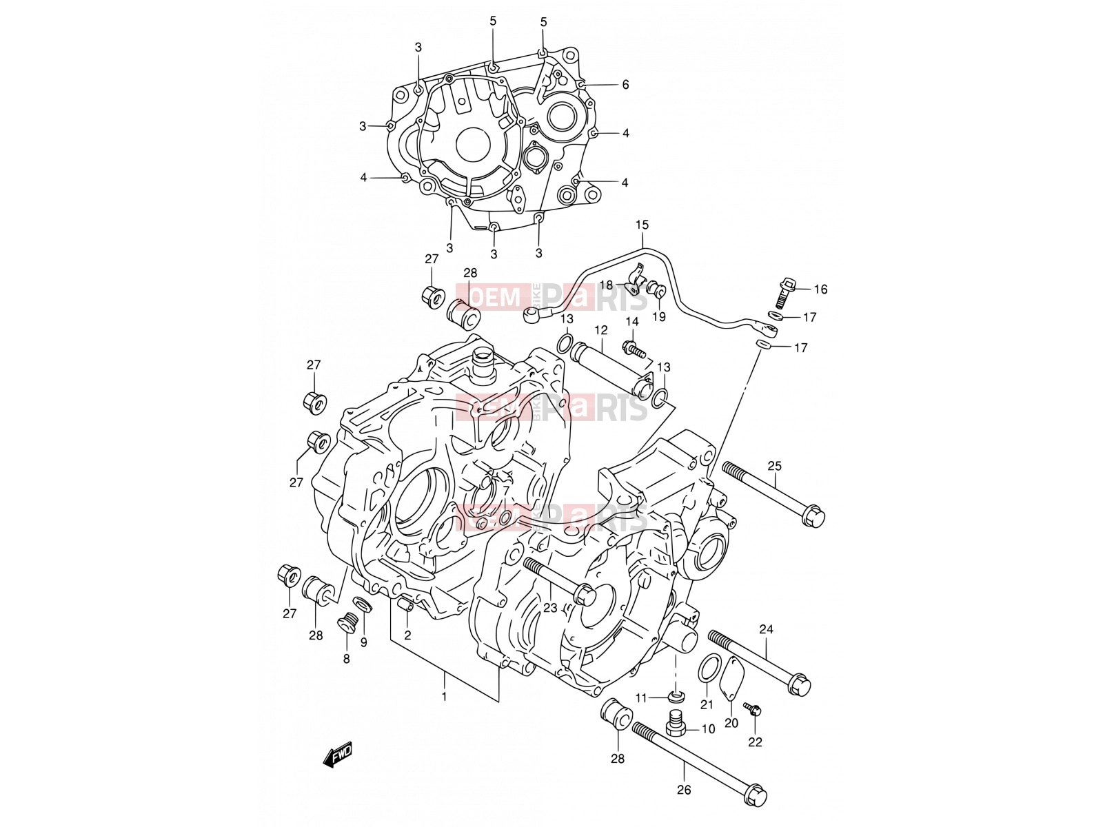 SUZUKI DR350 M (1991) (E01) 3 - CRANKCASE