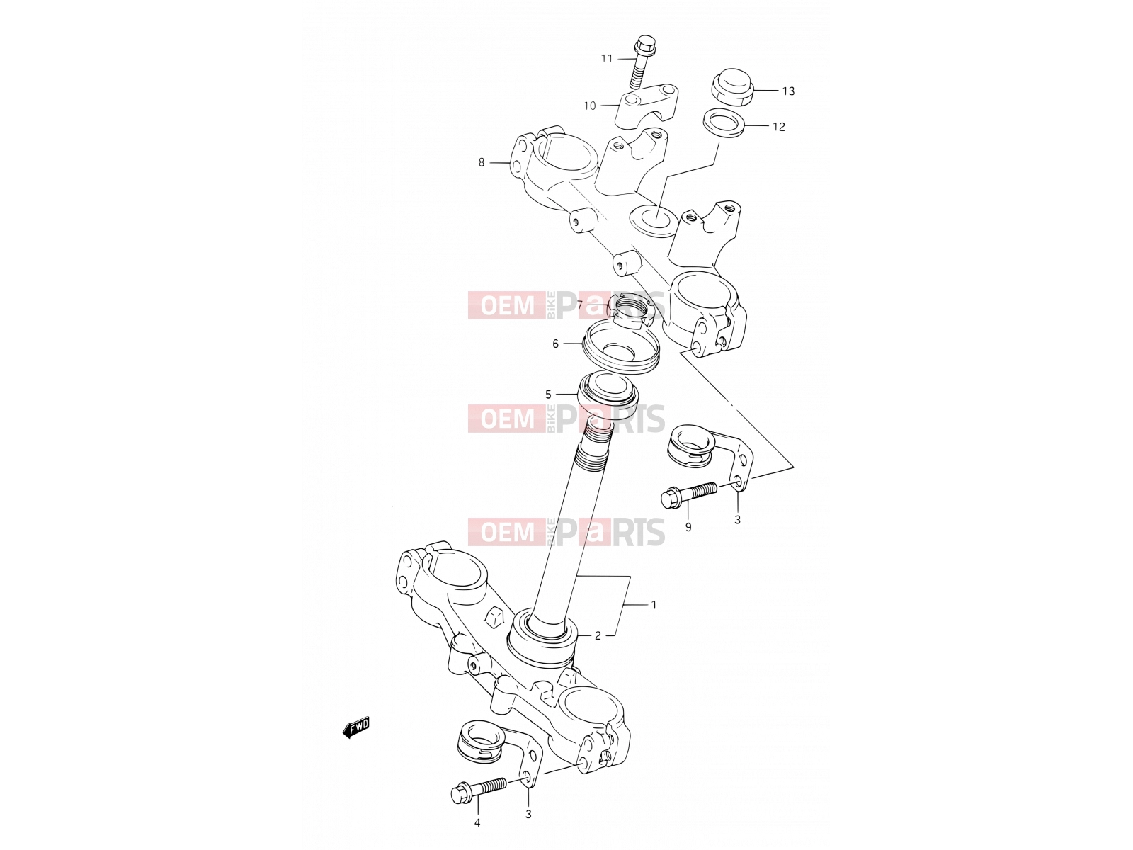 SUZUKI DR350 M (1991) (E03,E28,E33) 32 - STEERING STEM