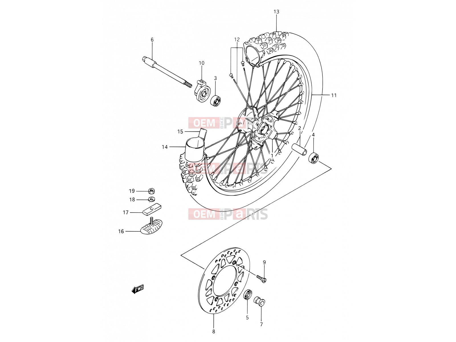 SUZUKI DR350 M (1991) (E03,E28,E33) 35 - FRONT WHEEL